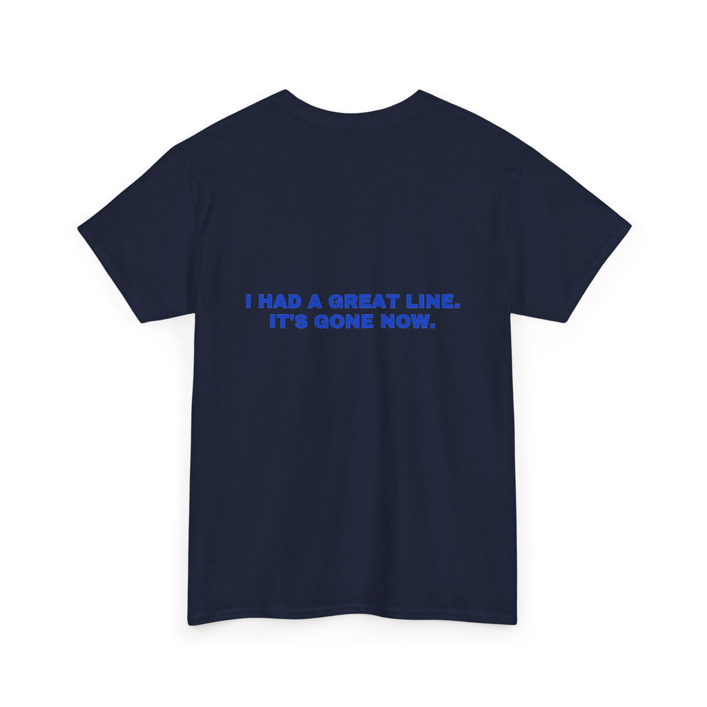 I had a great line. It's gone now. Cobalt print (dark)