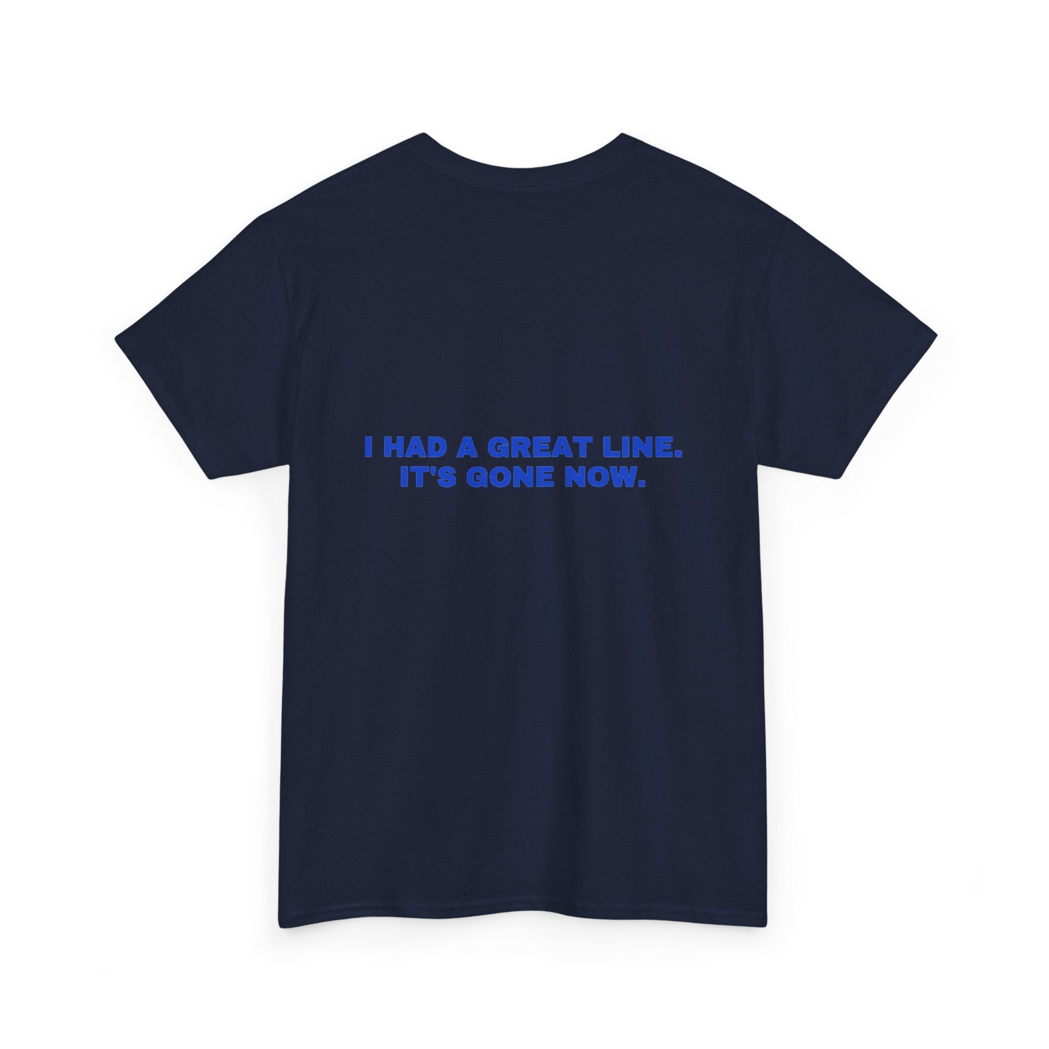 I had a great line. It's gone now. Cobalt print (dark)