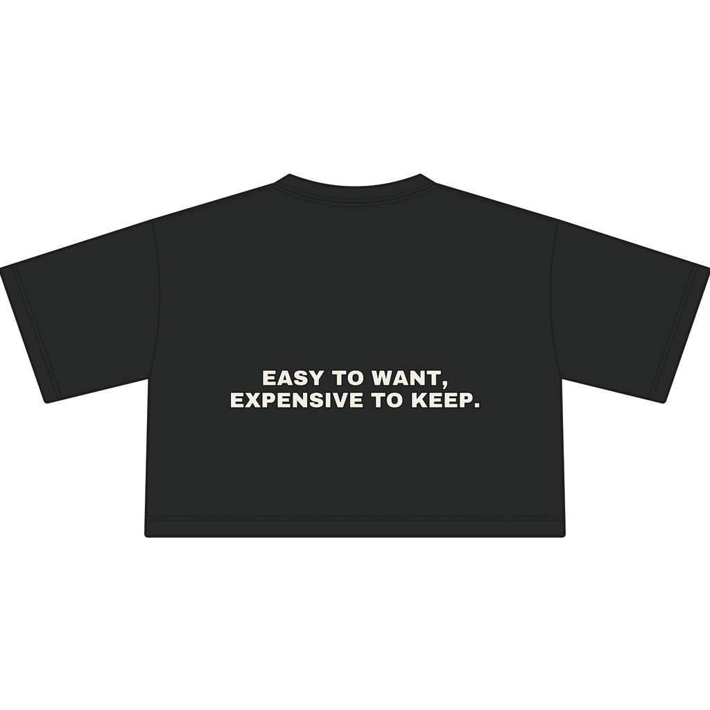 Easy to want, expensive to keep. Statement Crop Tee - Funny Flirty Dating Gift for Her | Seen Zoned