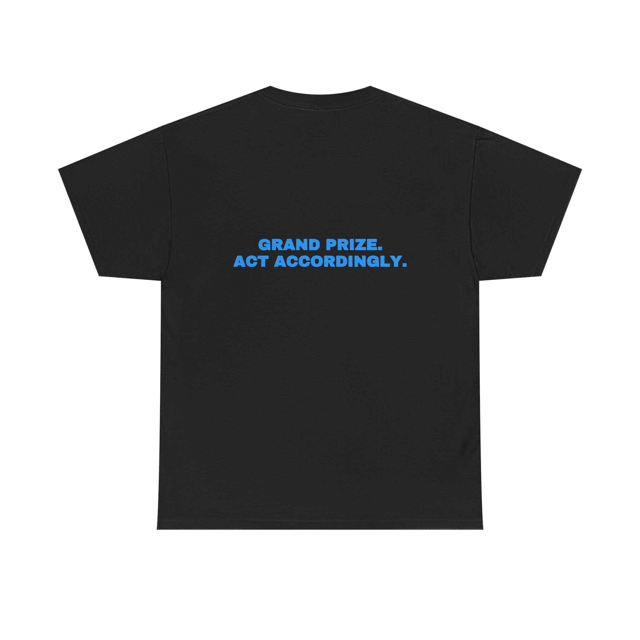Grand prize. Act accordingly. Sky print (dark)