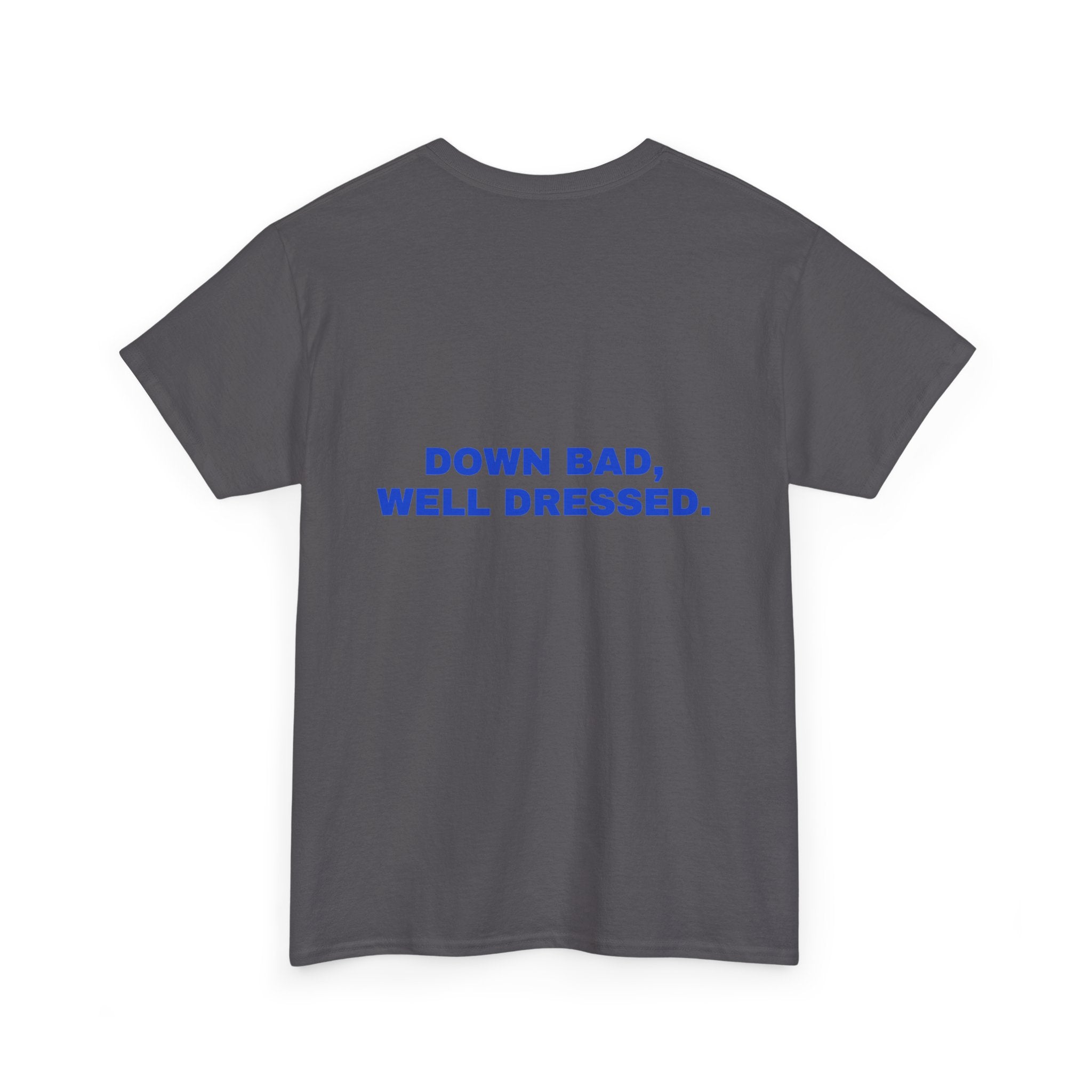 Down bad, well dressed. Cobalt print (dark)