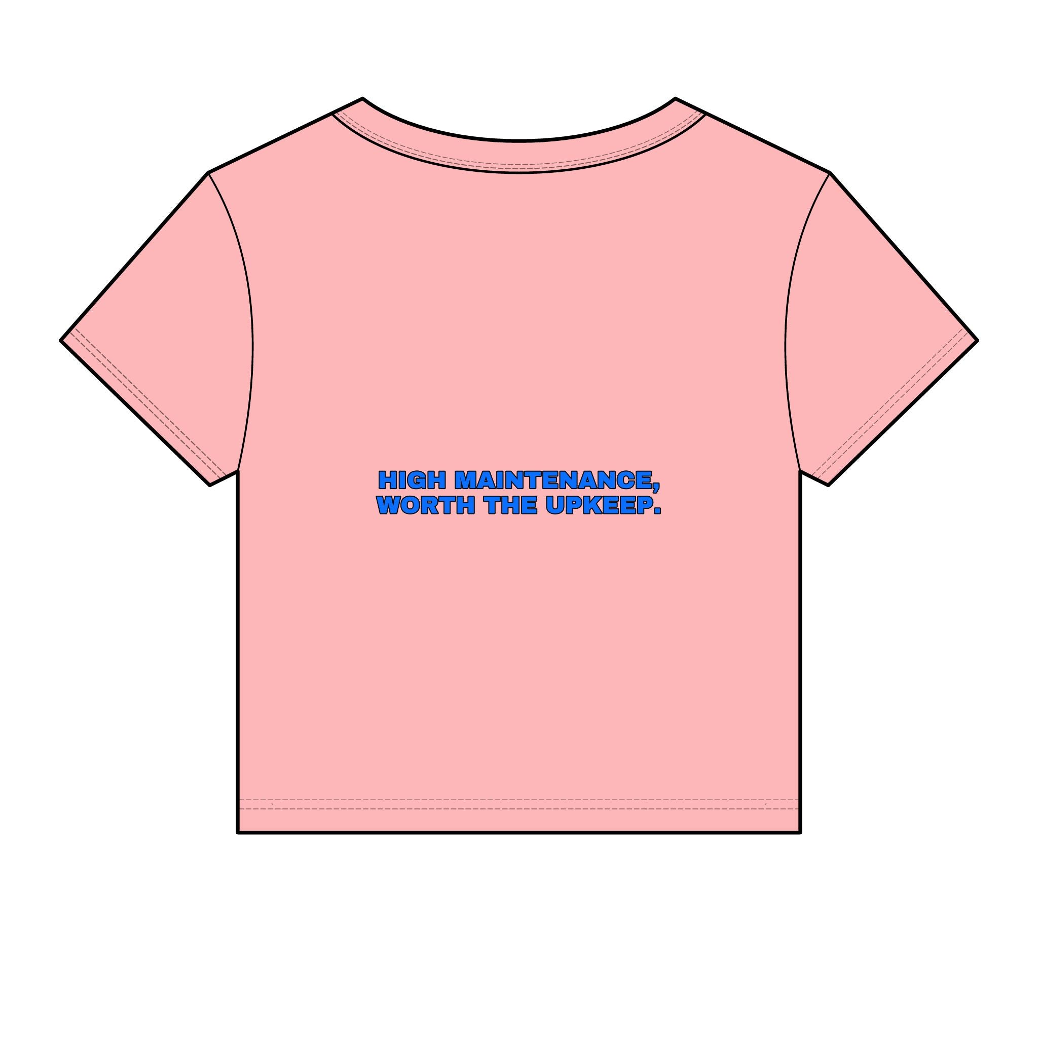 High maintenance, worth the upkeep. Statement Baby Tee - Funny Flirty Dating Gift for Her | Seen Zoned