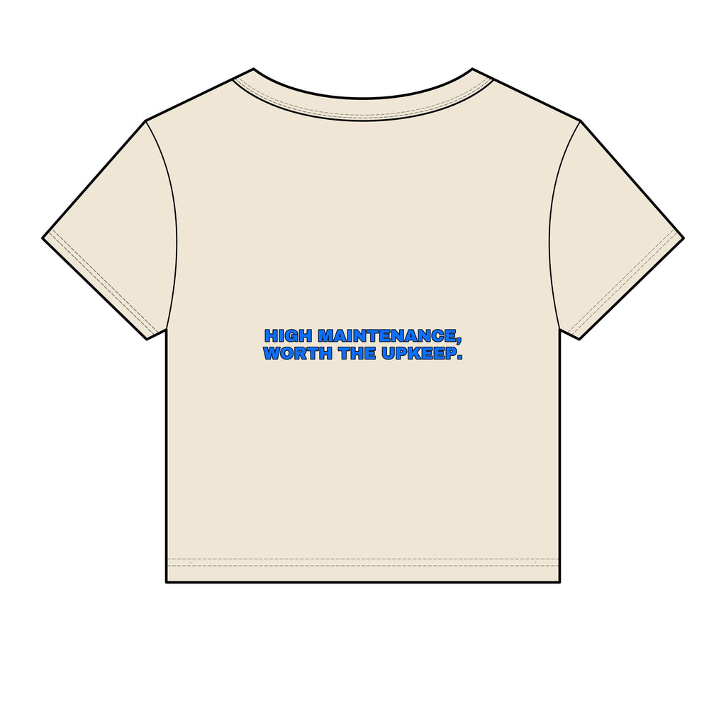 High maintenance, worth the upkeep. Statement Baby Tee - Funny Flirty Dating Gift for Her | Seen Zoned