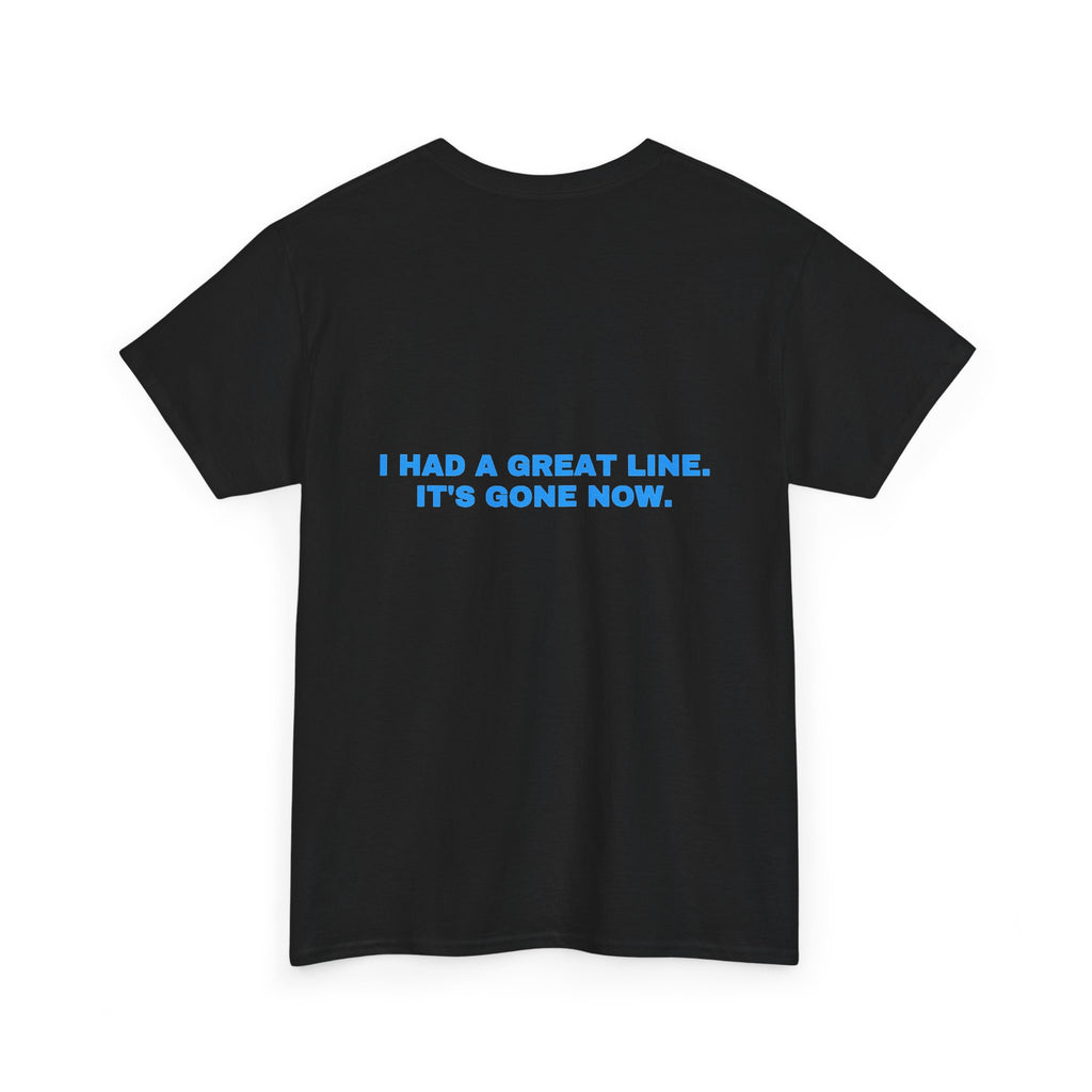 I had a great line. It's gone now. Sky print (dark)