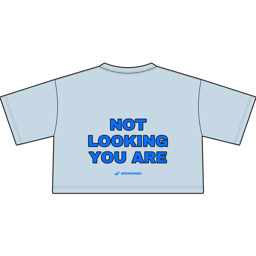 Not looking. You are. Crop Tee