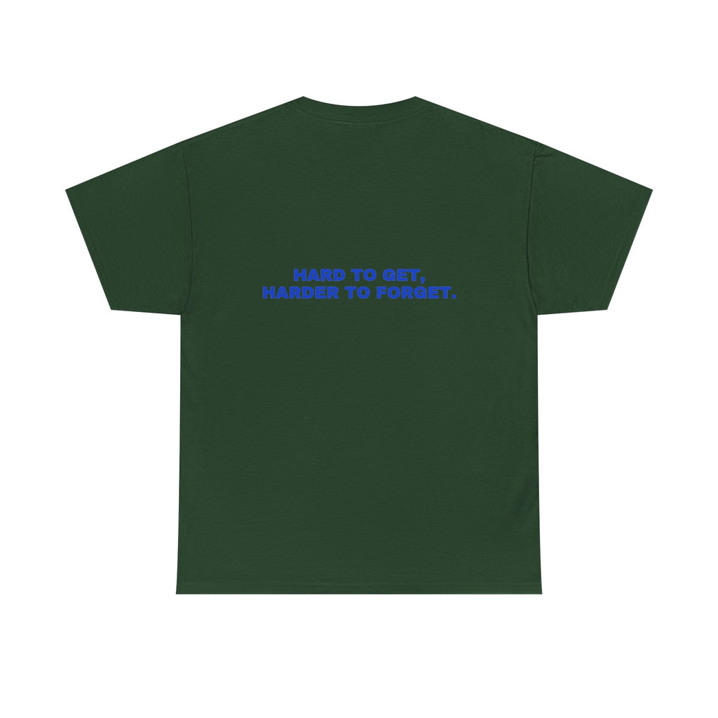 Hard to get, harder to forget. Cobalt print (dark)