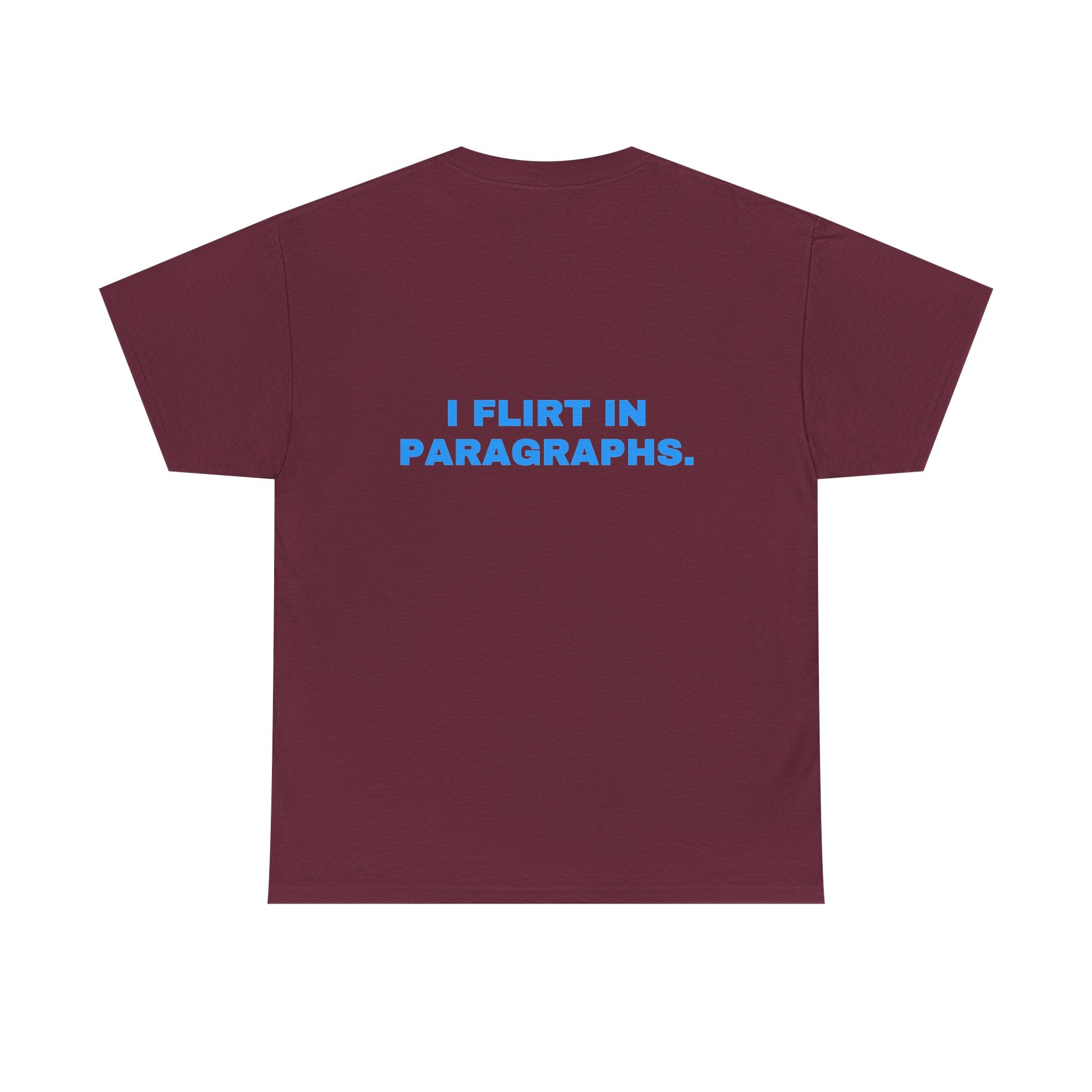 I flirt in paragraphs. Sky print (dark)