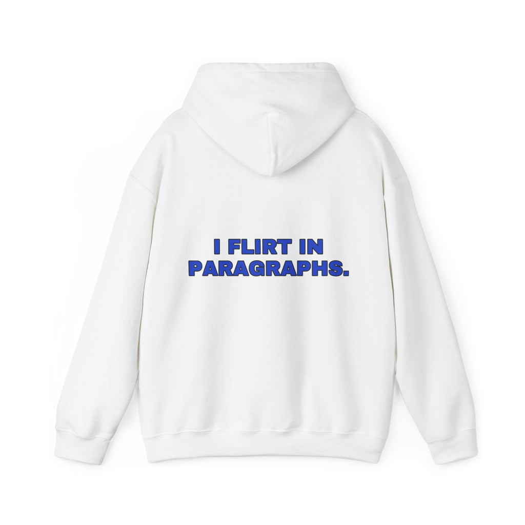 I flirt in paragraphs. Cobalt print