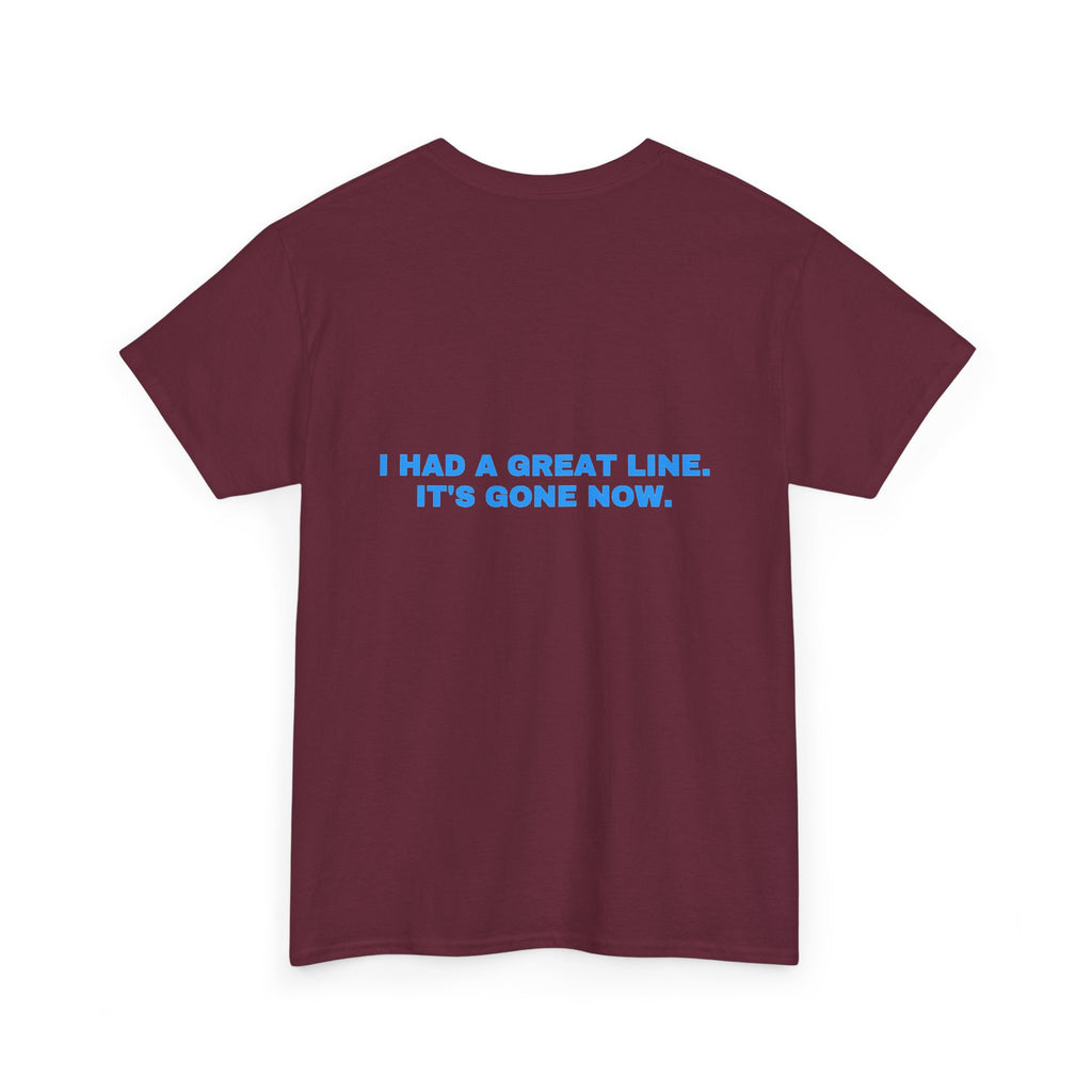 I had a great line. It's gone now. Sky print (dark)