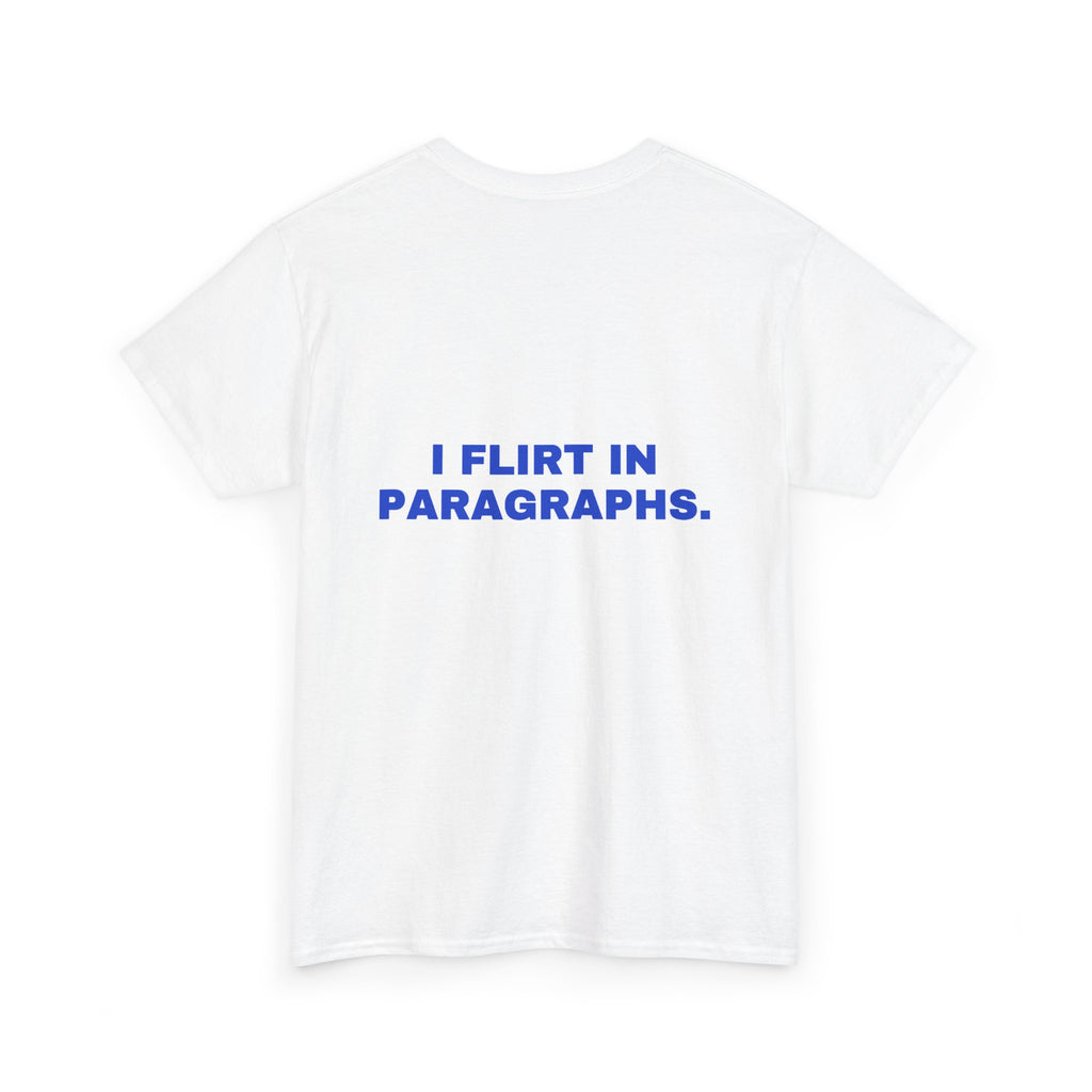 I flirt in paragraphs. Cobalt print