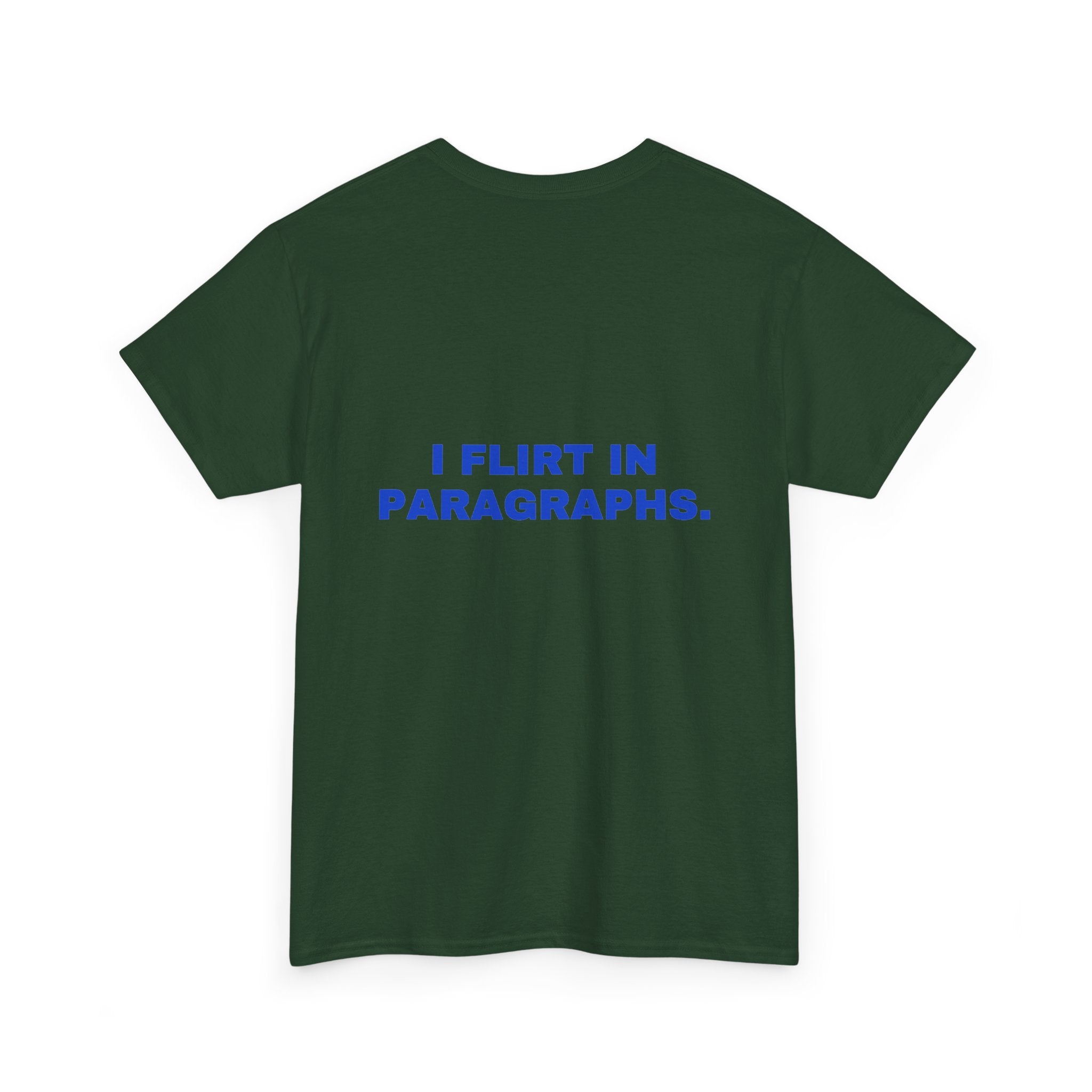 I flirt in paragraphs. Cobalt print (dark)