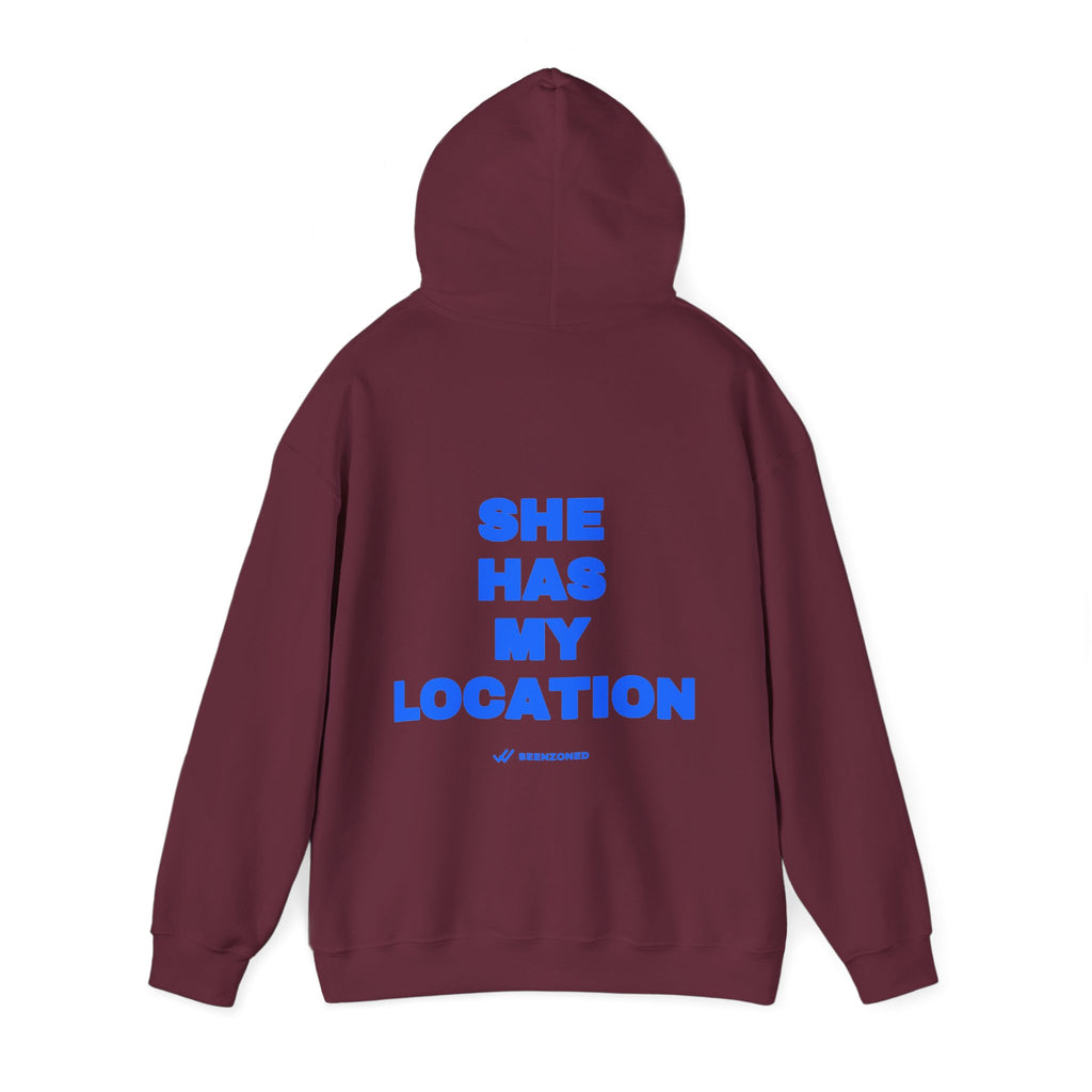 She has my location. Hoodie