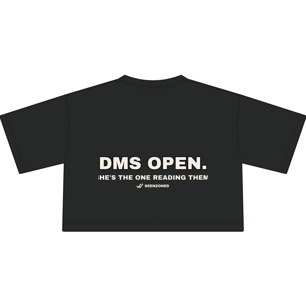 DMs open. She's the one reading them. Crop Tee
