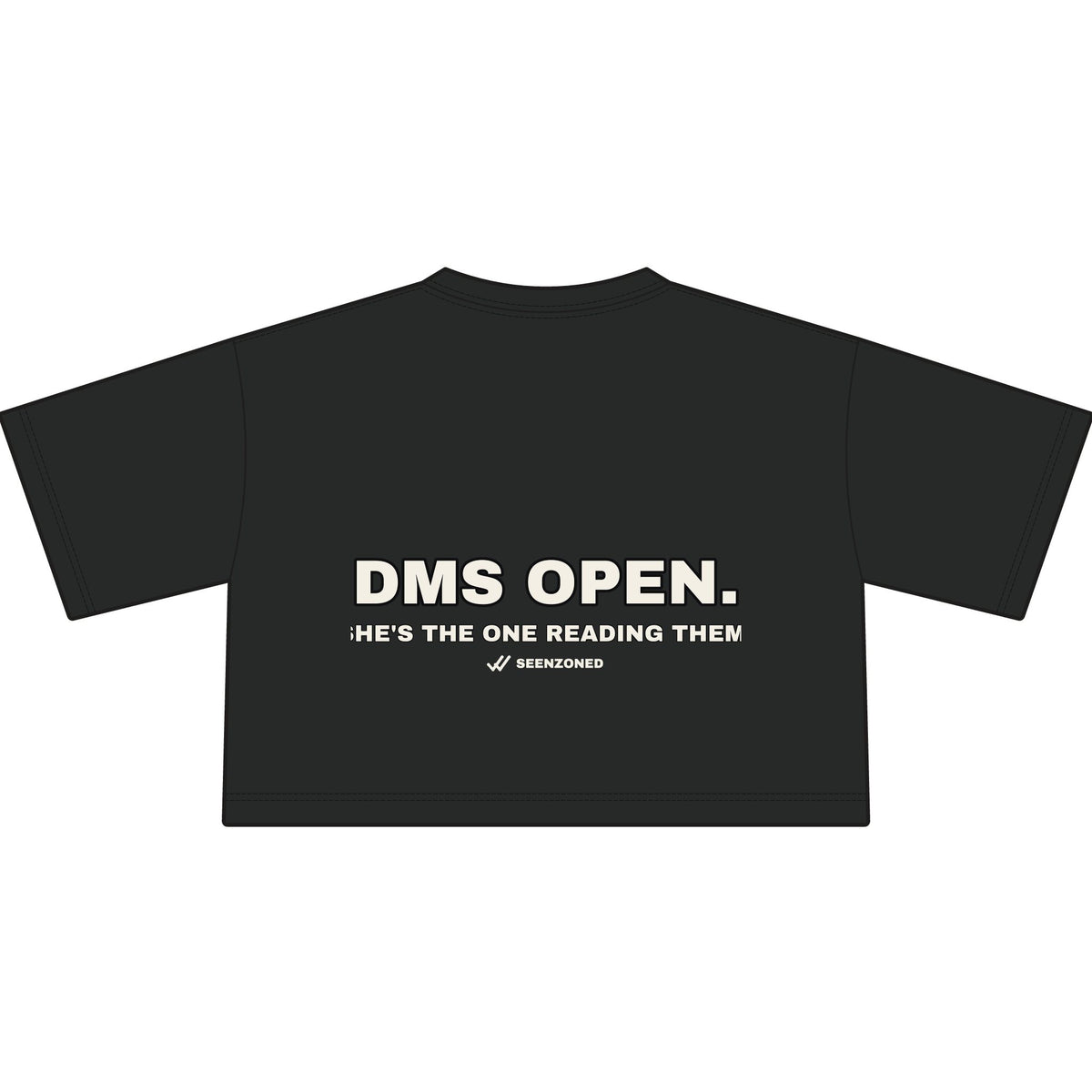 DMs open. She's the one reading them. Crop Tee
