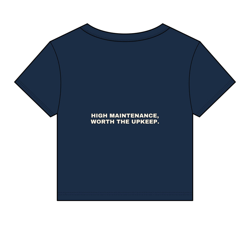 High maintenance, worth the upkeep. Statement Baby Tee - Funny Flirty Dating Gift for Her | Seen Zoned