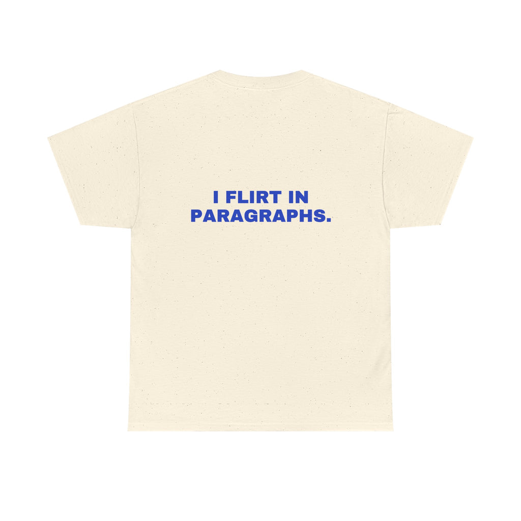 I flirt in paragraphs. Cobalt print