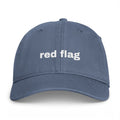 Red Flag Embroidered Cap - Comfort Colors Garment-Washed Dad Hat | Seen Zoned