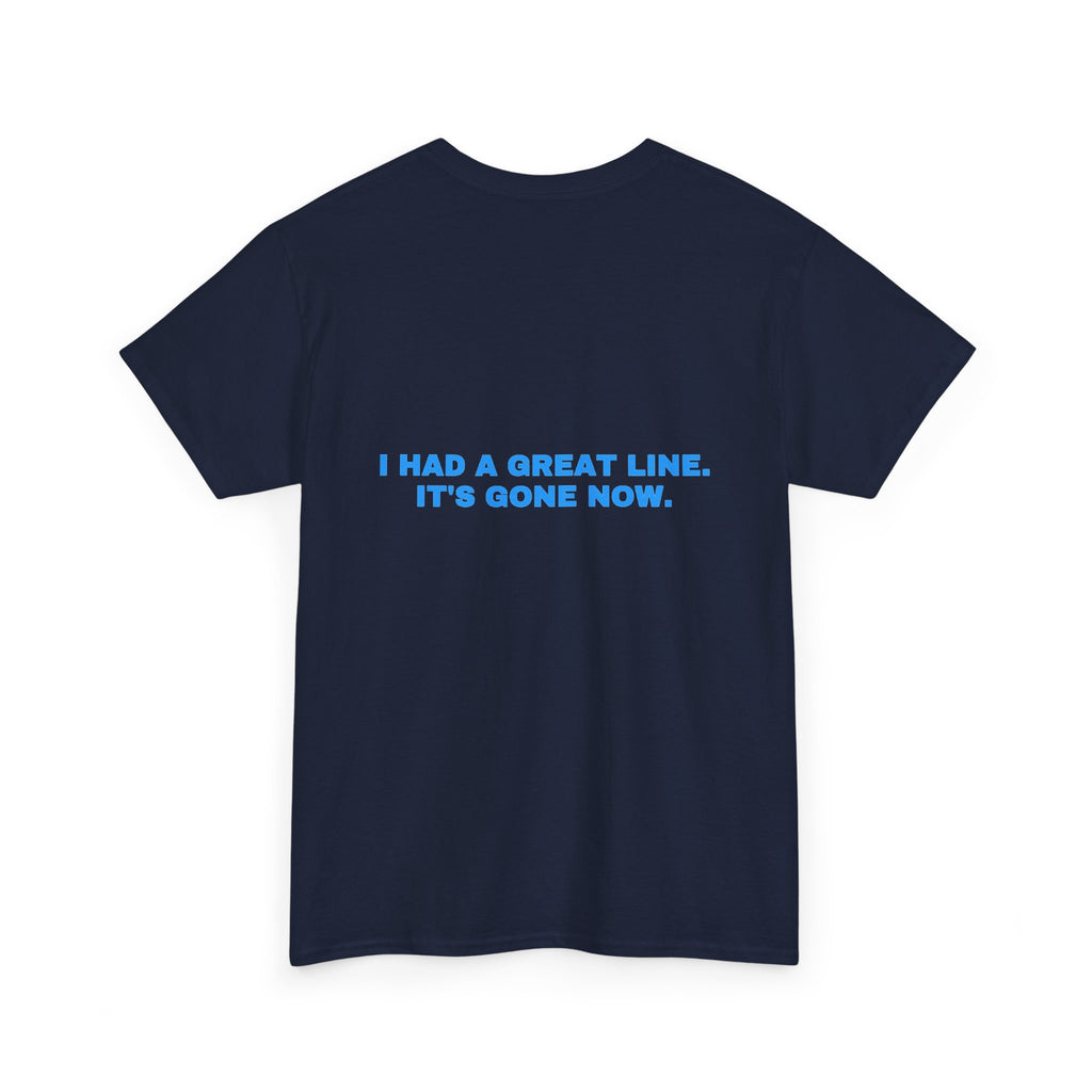 I had a great line. It's gone now. Sky print (dark)