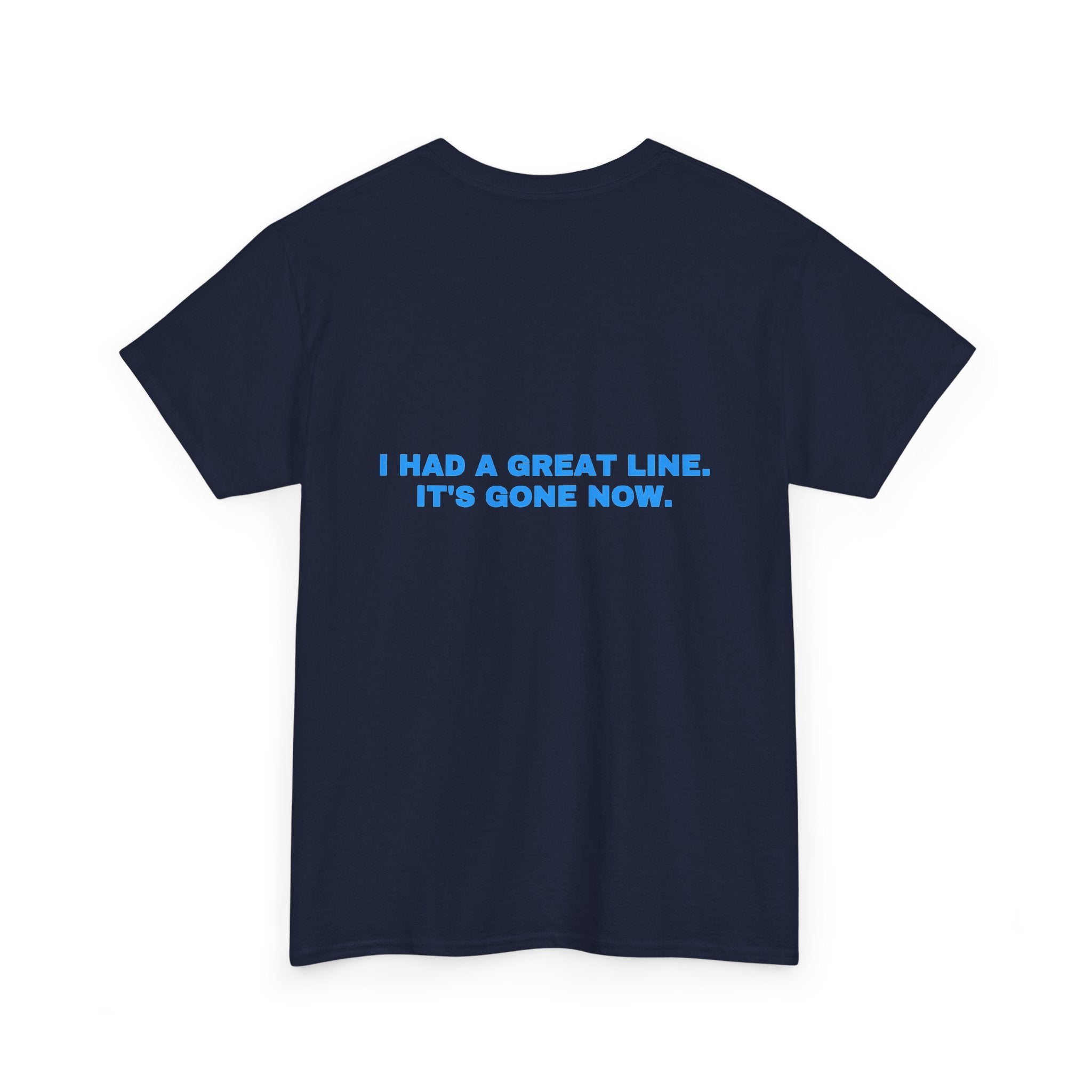 I had a great line. It's gone now. Sky print (dark)