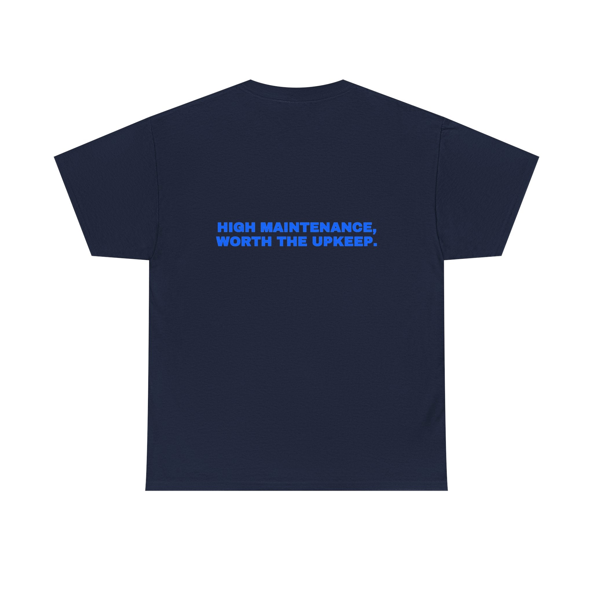 High maintenance, worth the upkeep. Royal print (dark)