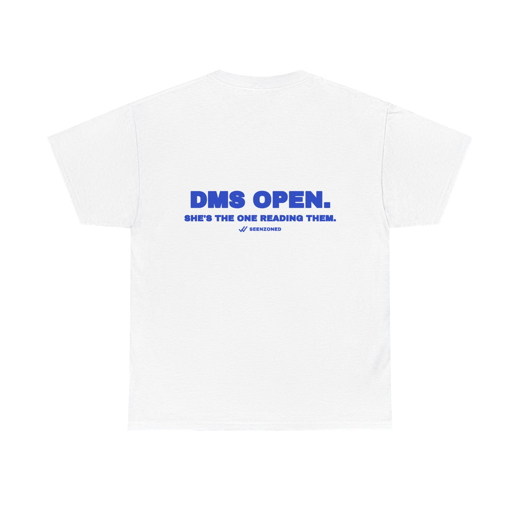 DMs open. She's the one reading them. Tee · Cobalt