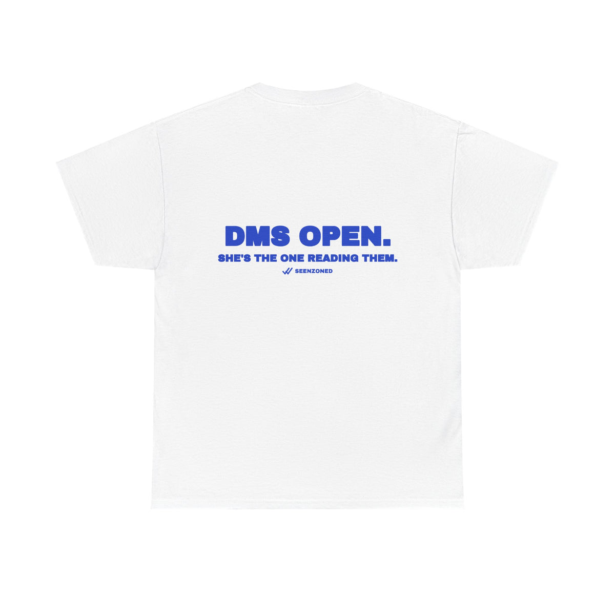 DMs open. She's the one reading them. Tee · Cobalt
