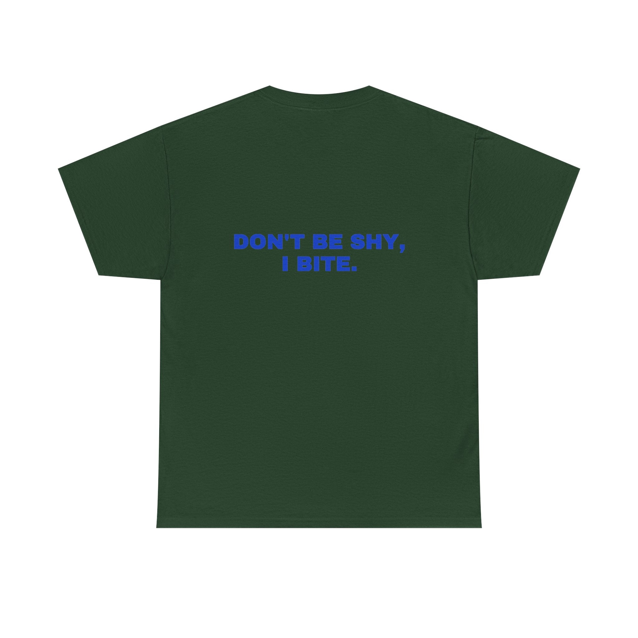 Don't be shy, I bite. Cobalt print (dark)