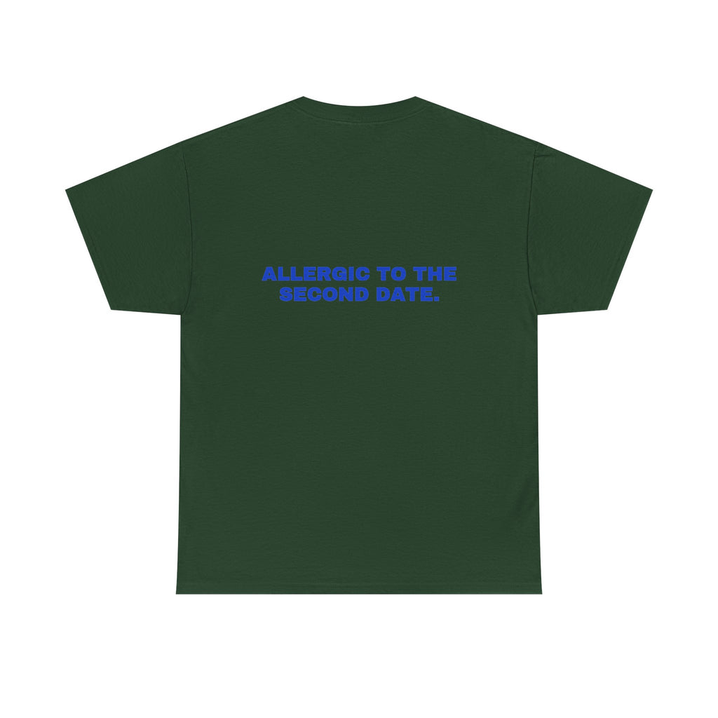 Allergic to the second date. Cobalt print (dark)