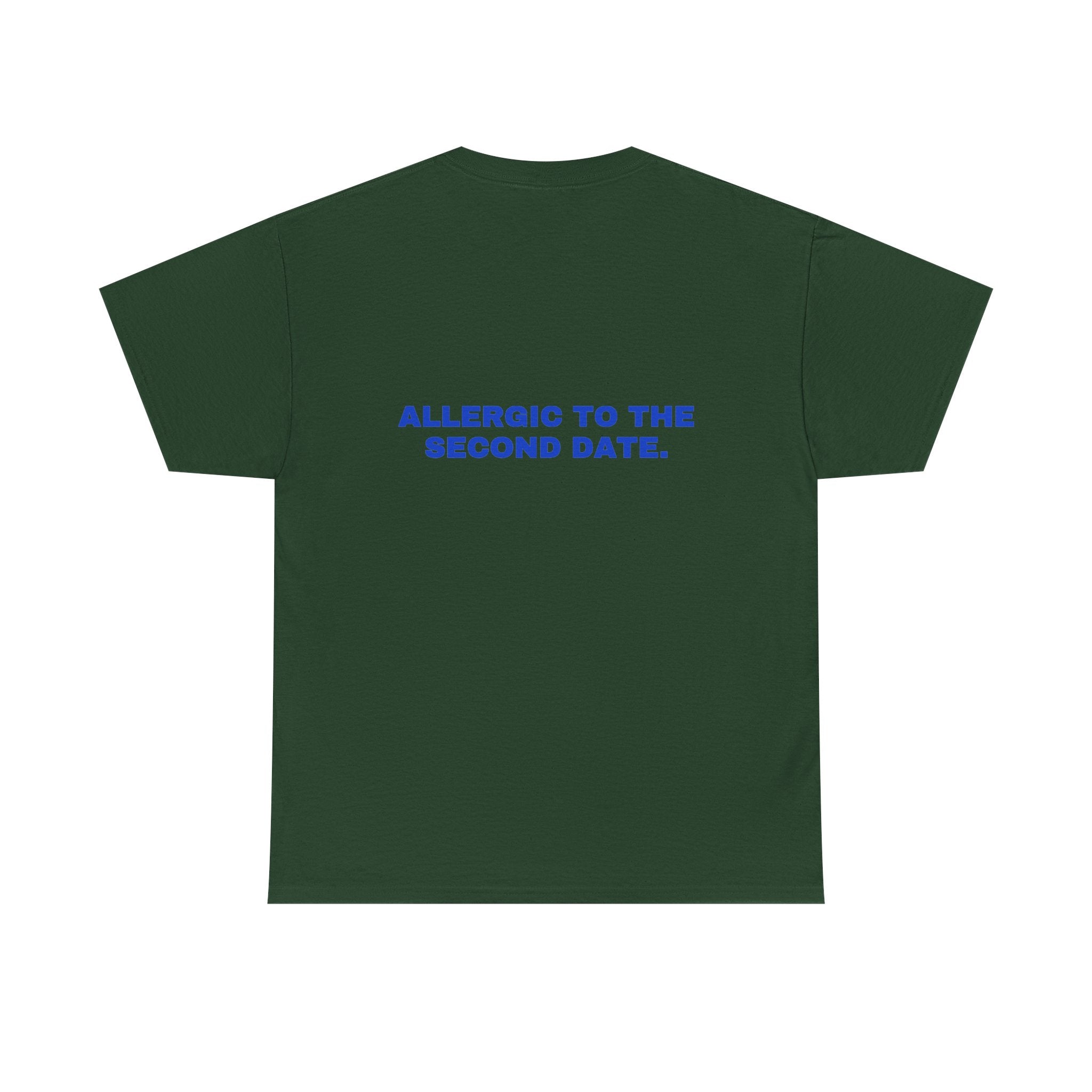 Allergic to the second date. Cobalt print (dark)