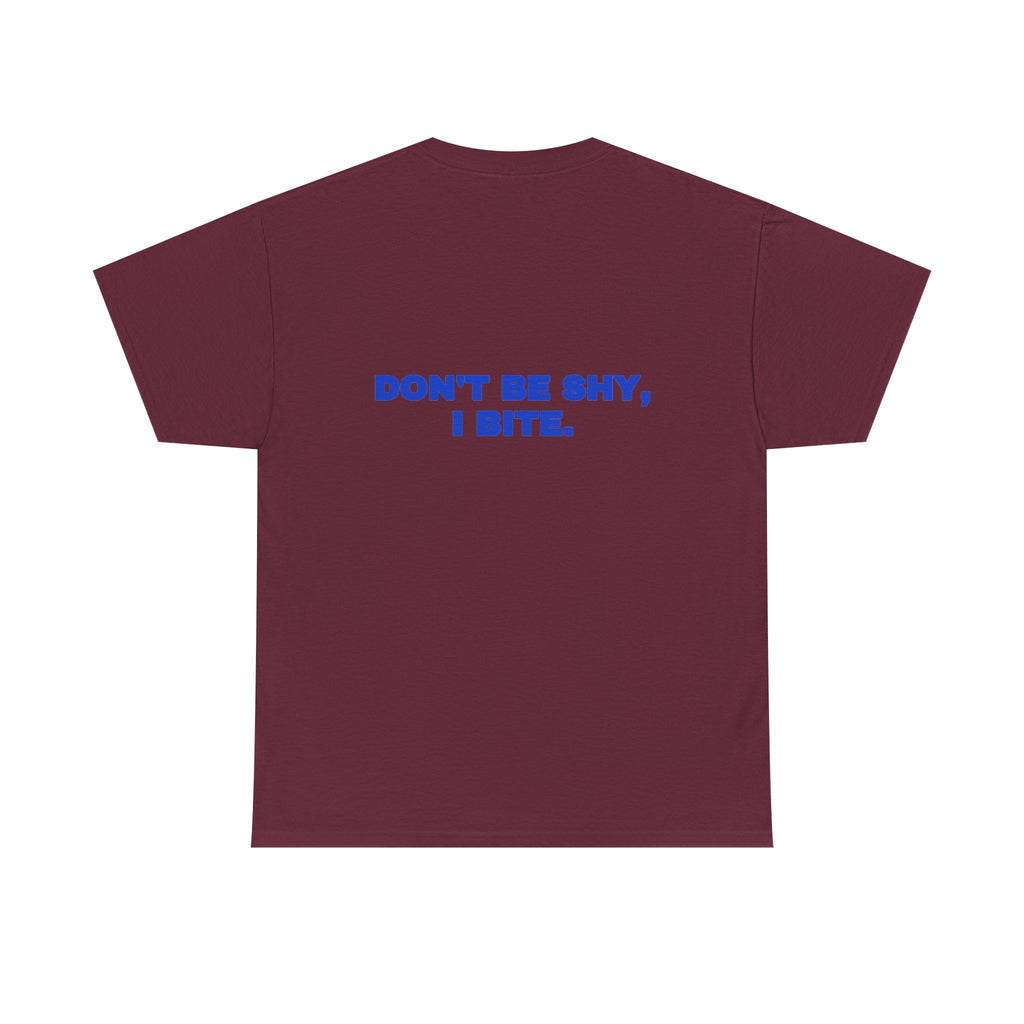 Don't be shy, I bite. Tee · Cobalt (dark)