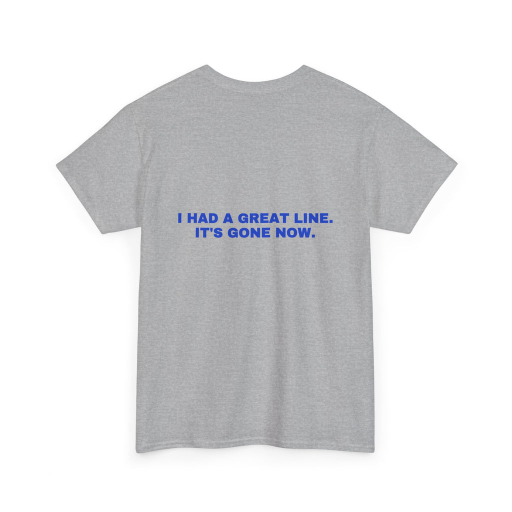 I had a great line. It's gone now. Cobalt print