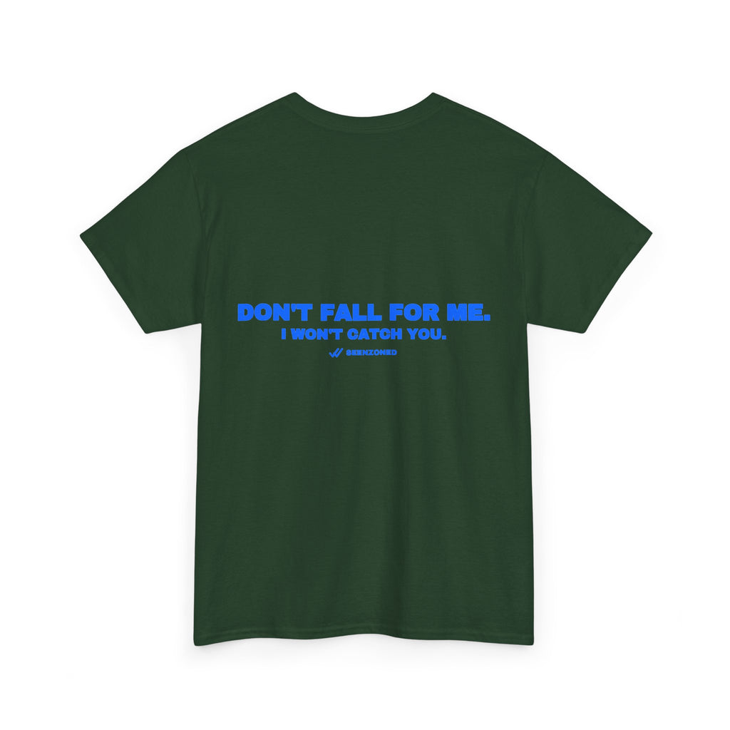 Don't fall for me. I won't catch you. Royal print (dark)