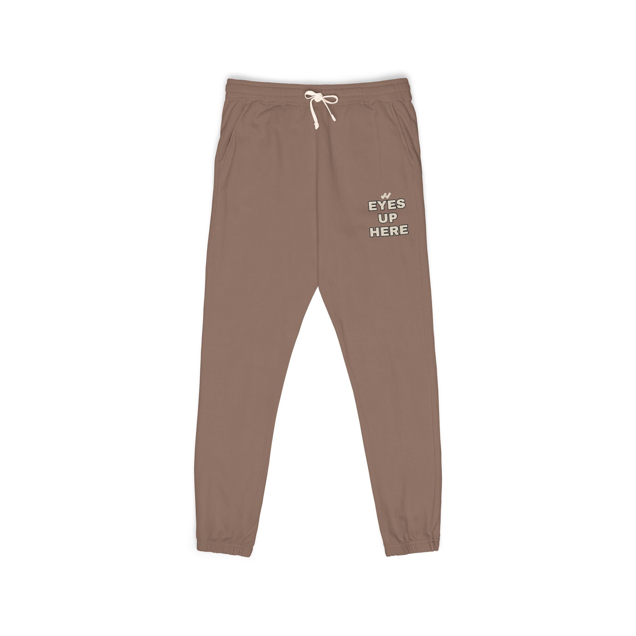Eyes Up Here Sweatpants - Comfort Colors Garment-Dyed Fleece, Funny Flirty Joggers | Seen Zoned