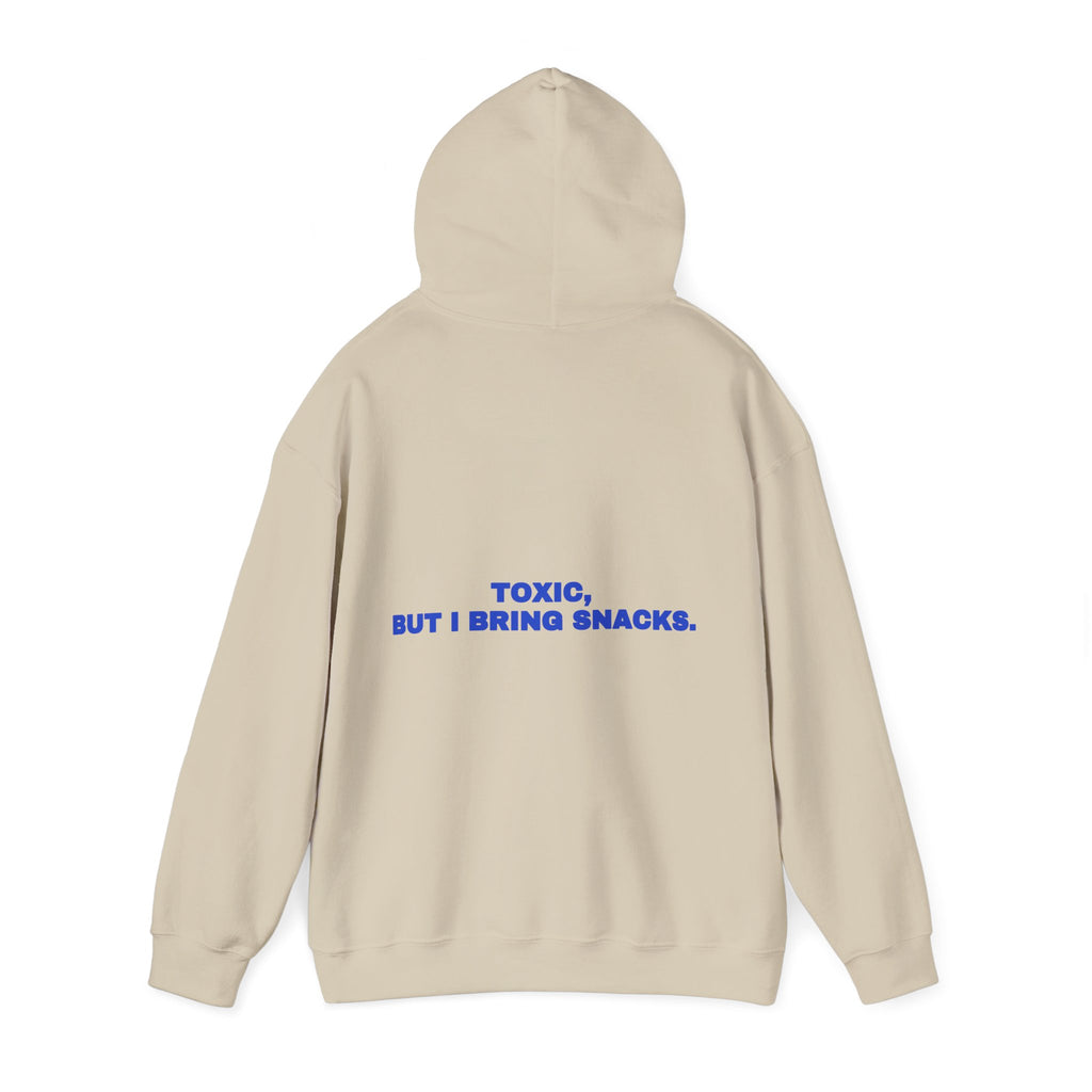 Toxic, but I bring snacks. Hoodie · Cobalt