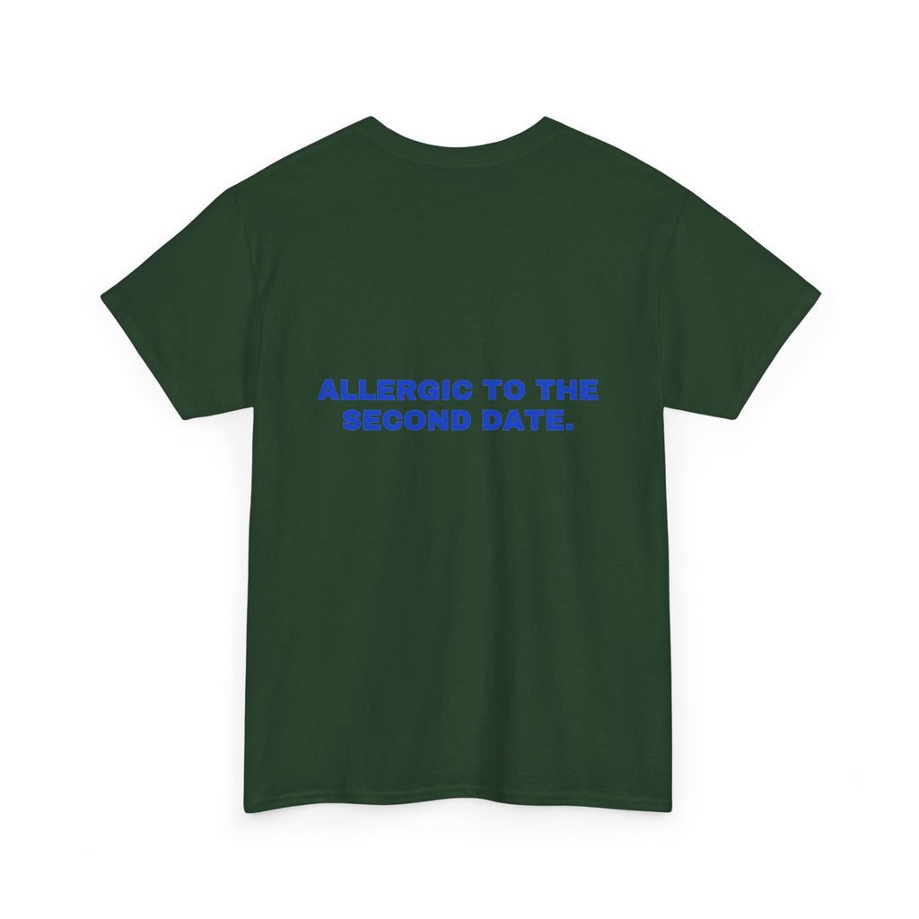 Allergic to the second date. Cobalt print (dark)