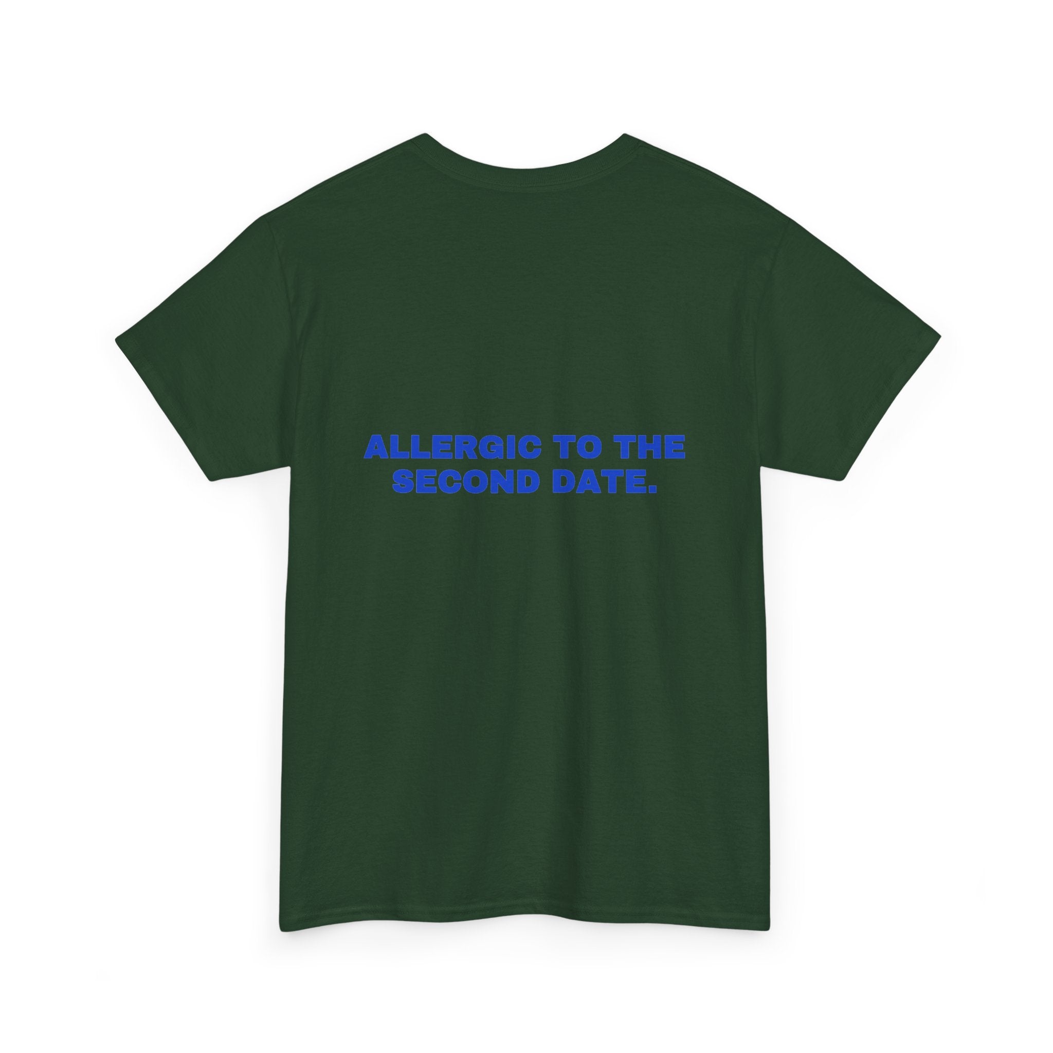 Allergic to the second date. Cobalt print (dark)