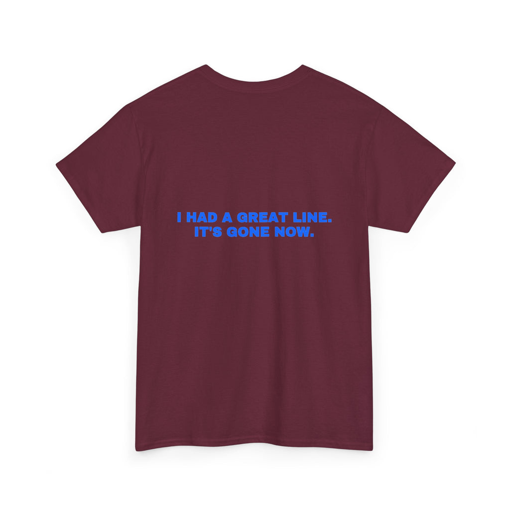 I had a great line. It's gone now. Royal print (dark)