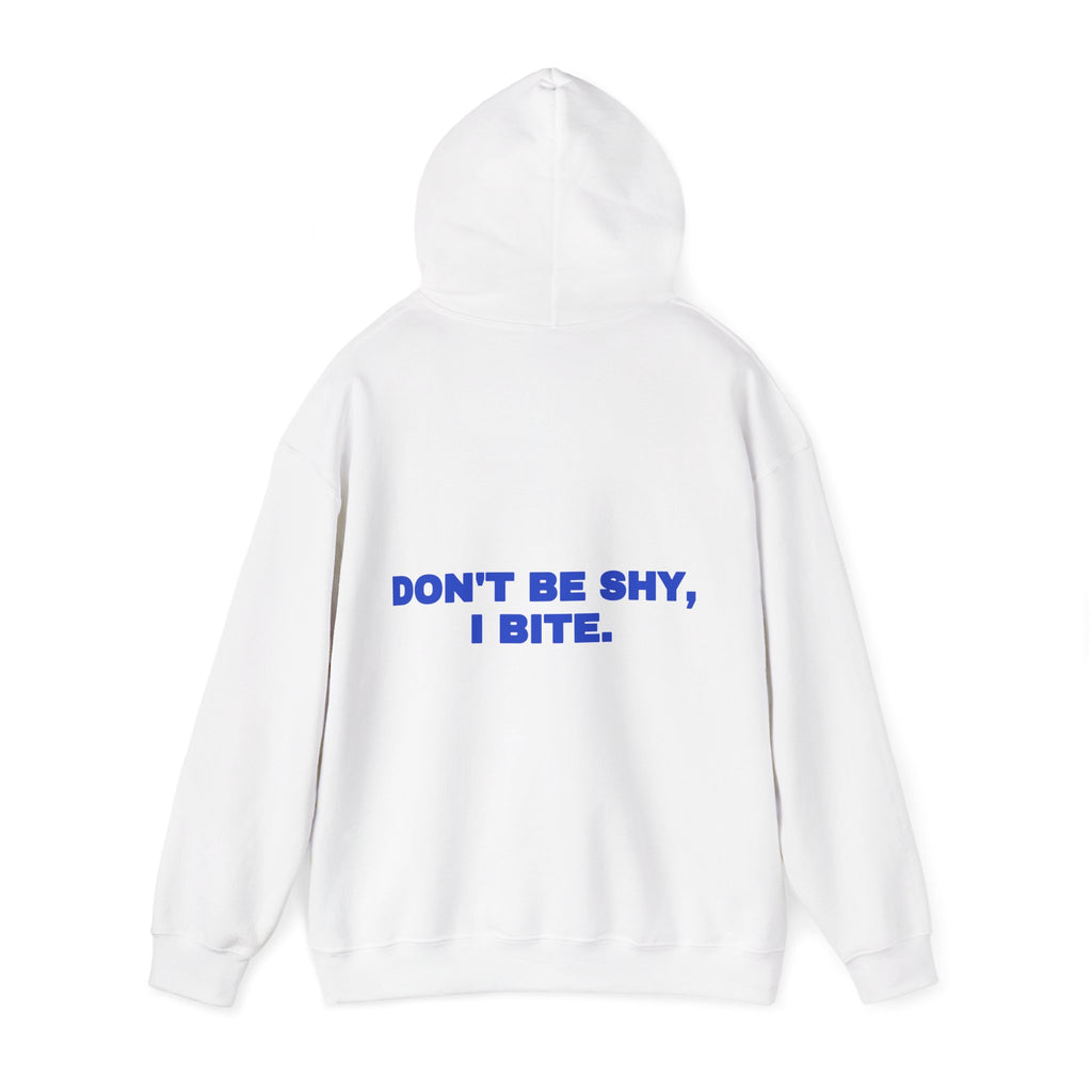 Don't be shy, I bite. Hoodie · Cobalt