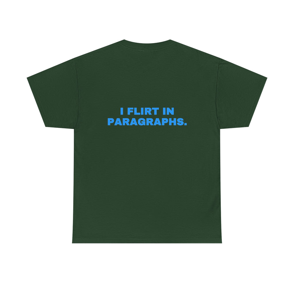 I flirt in paragraphs. Sky print (dark)