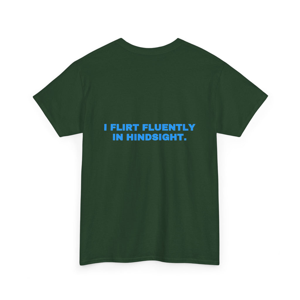 I flirt fluently in hindsight. Sky print (dark)