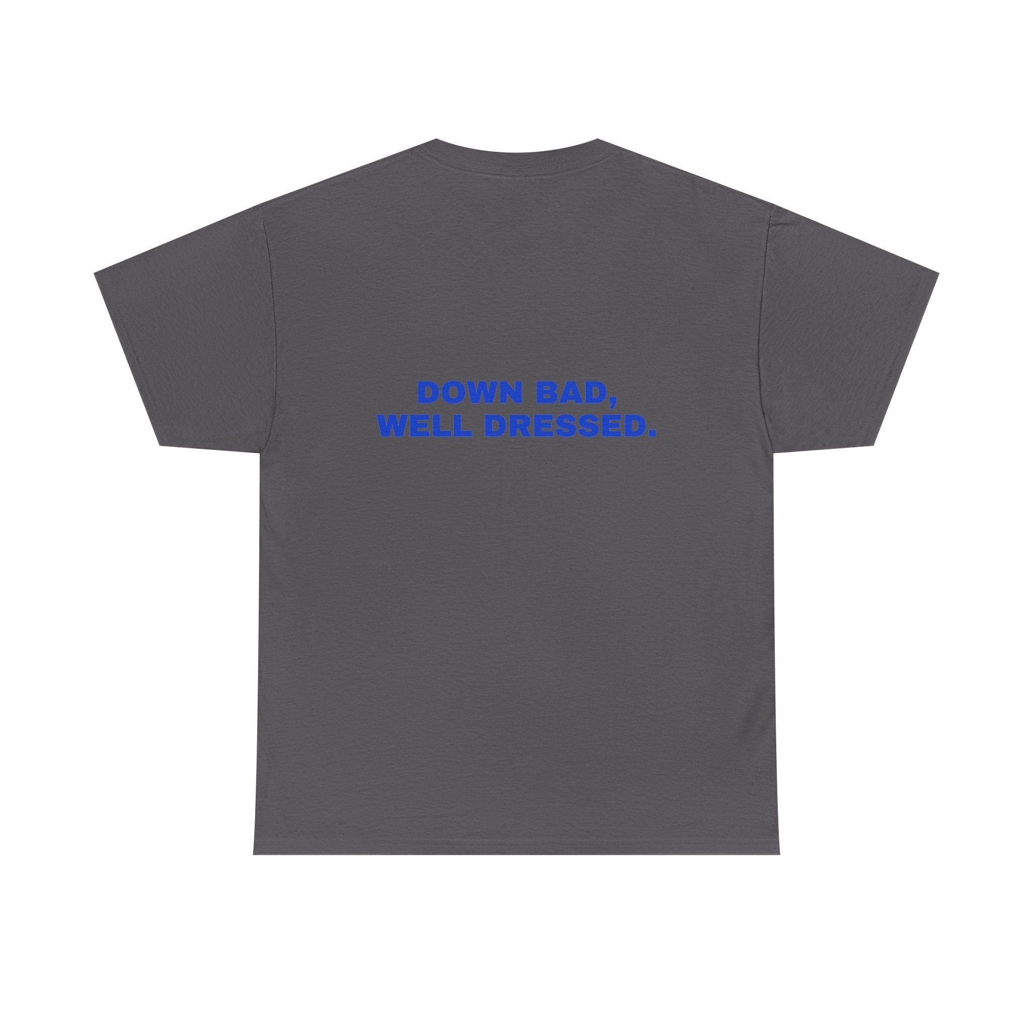 Down bad, well dressed. Cobalt print (dark)