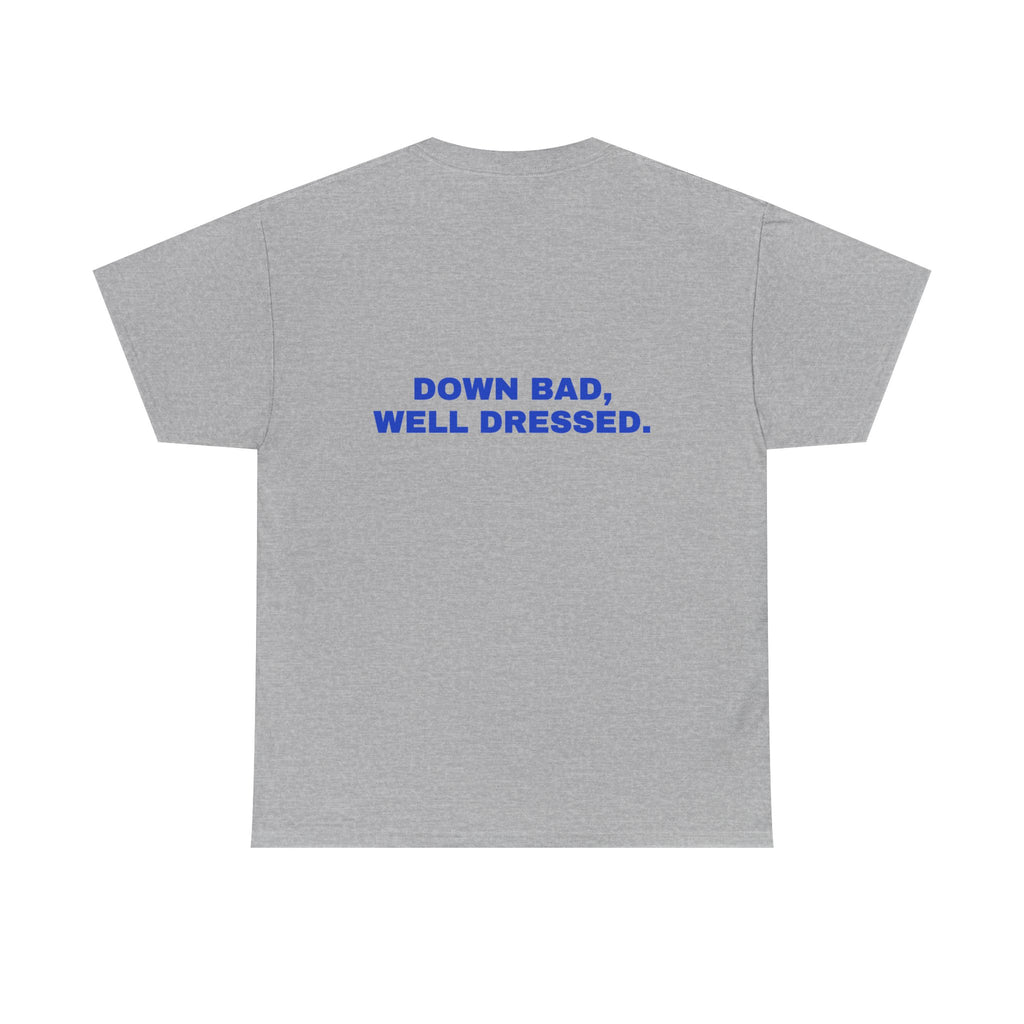 Down bad, well dressed. Cobalt print