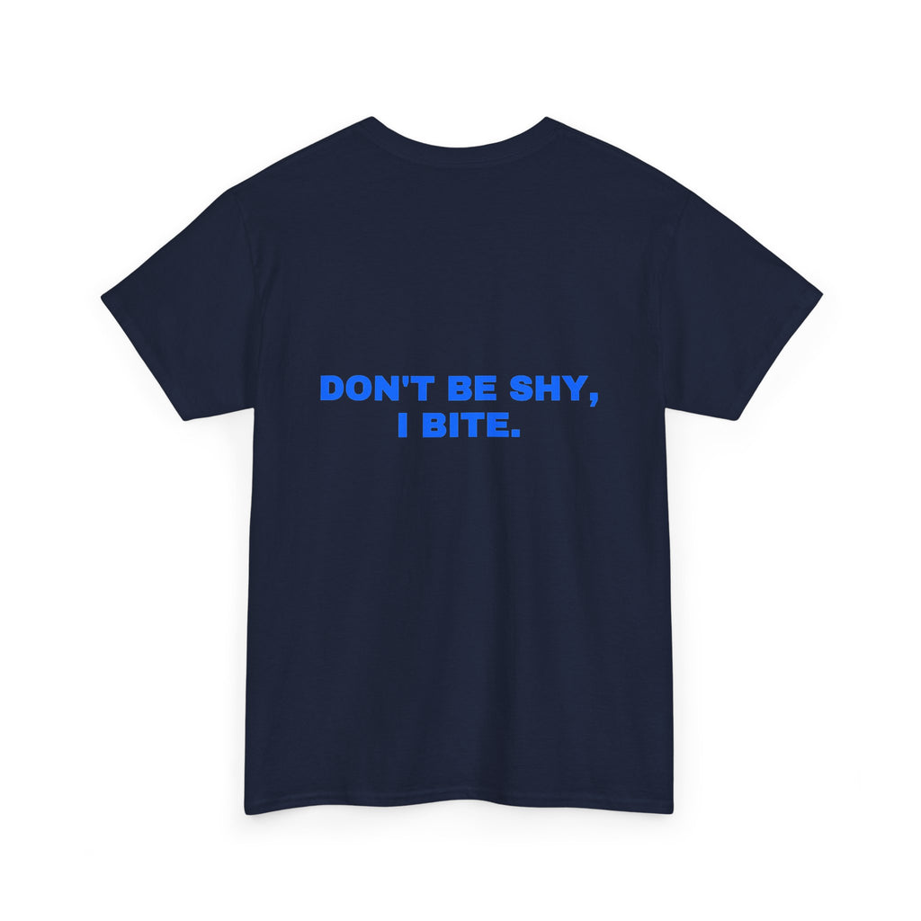 Don't be shy, I bite. Royal print (dark)