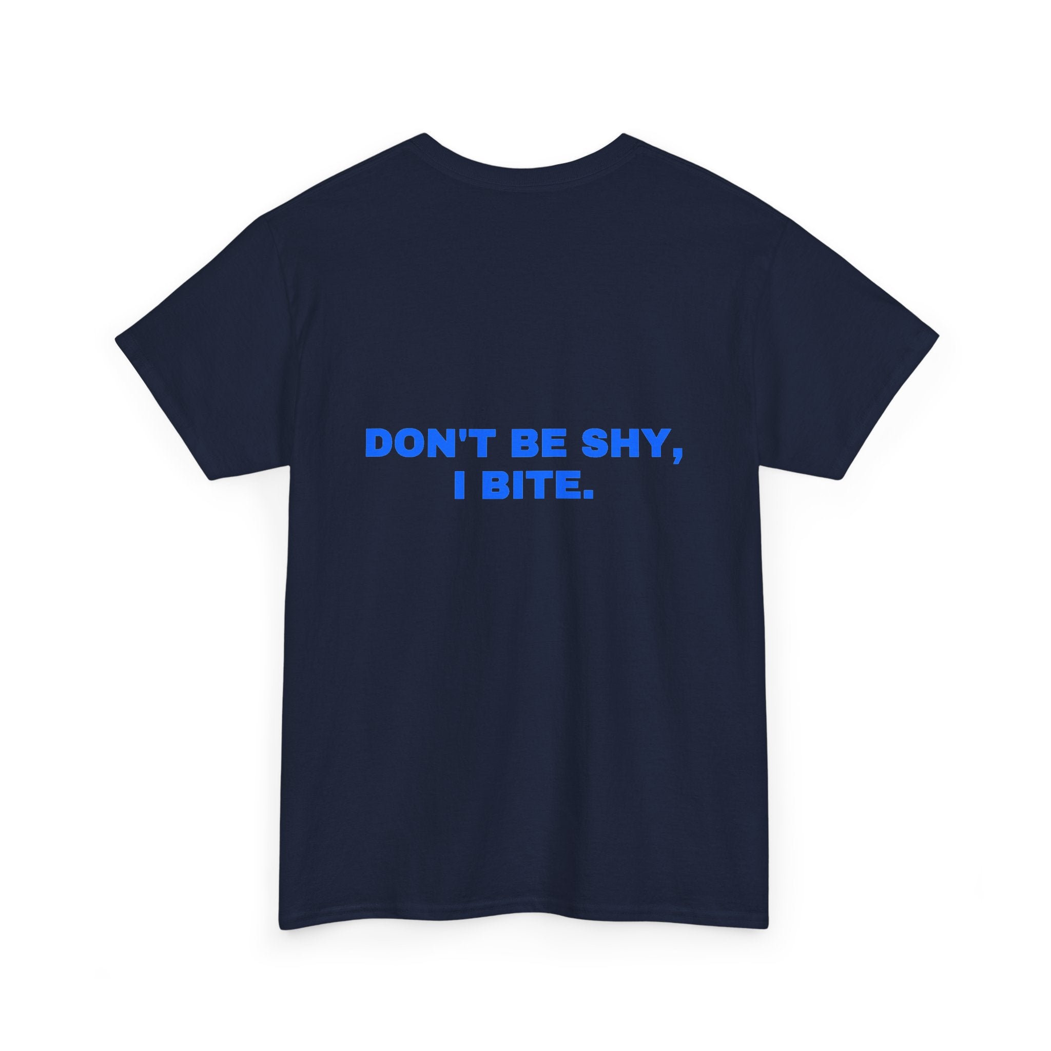 Don't be shy, I bite. Royal print (dark)