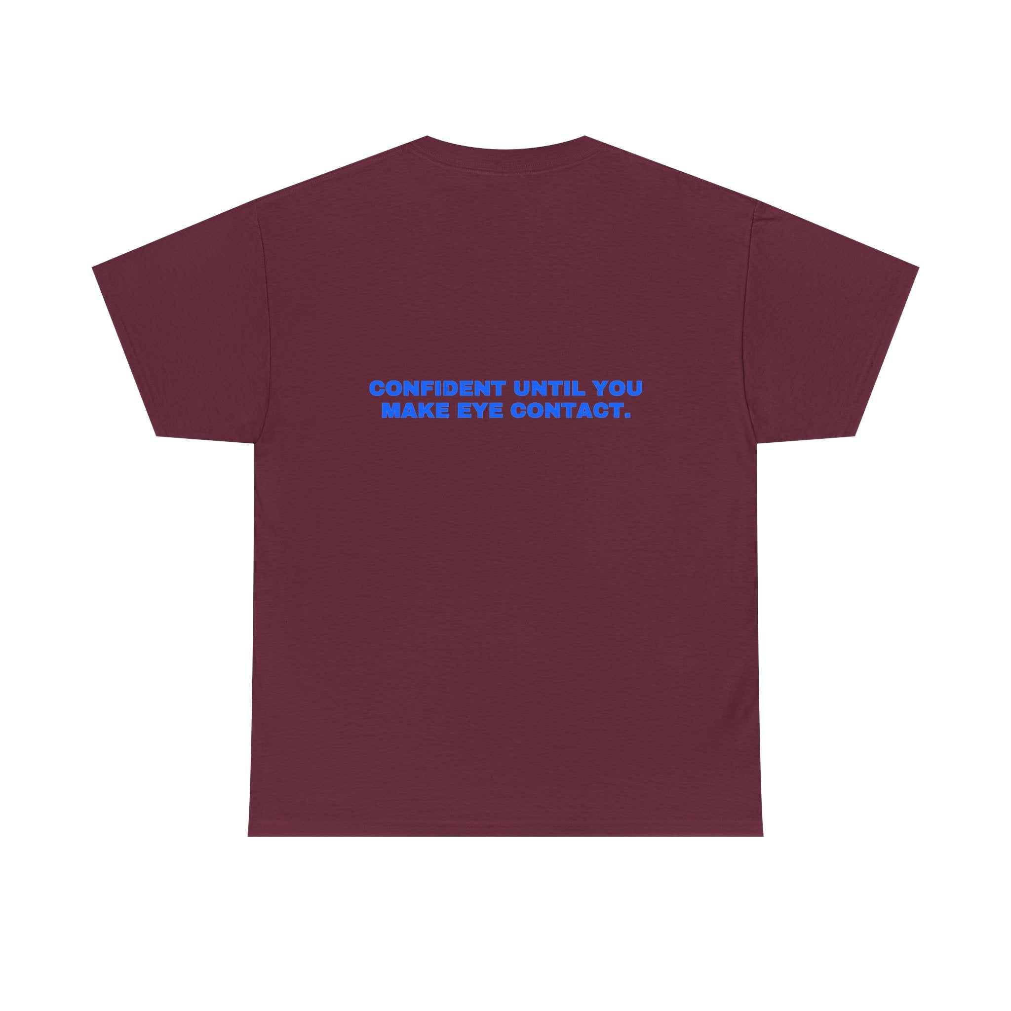 Confident until you make eye contact. Royal print (dark)