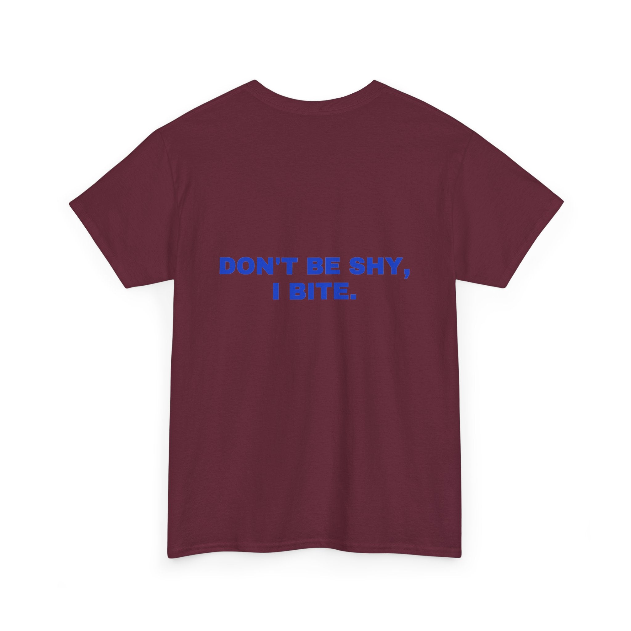 Don't be shy, I bite. Cobalt print (dark)