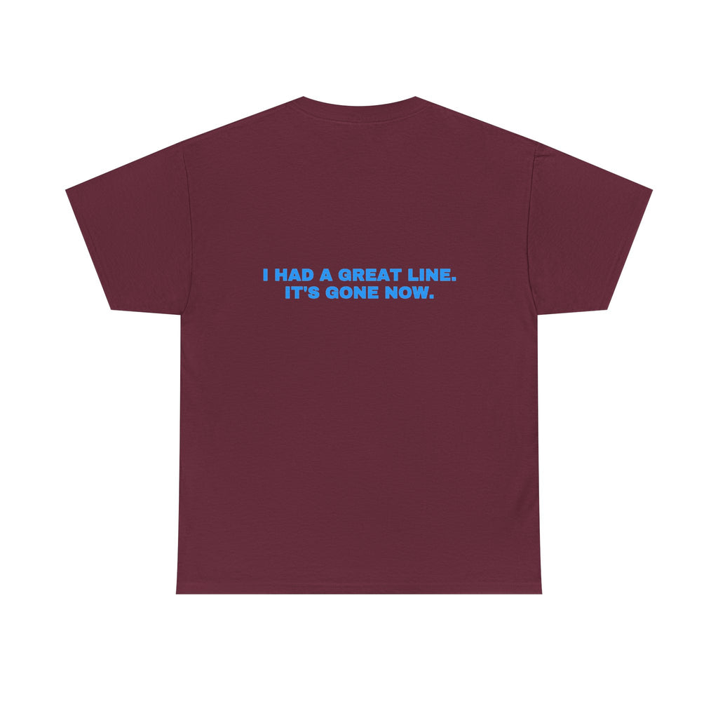 I had a great line. It's gone now. Sky print (dark)