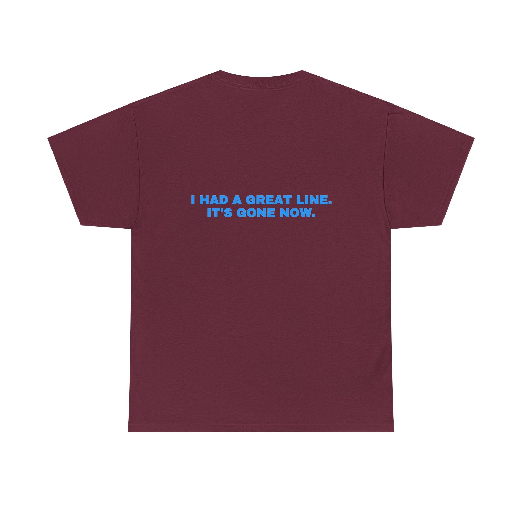 I had a great line. It's gone now. Sky print (dark)