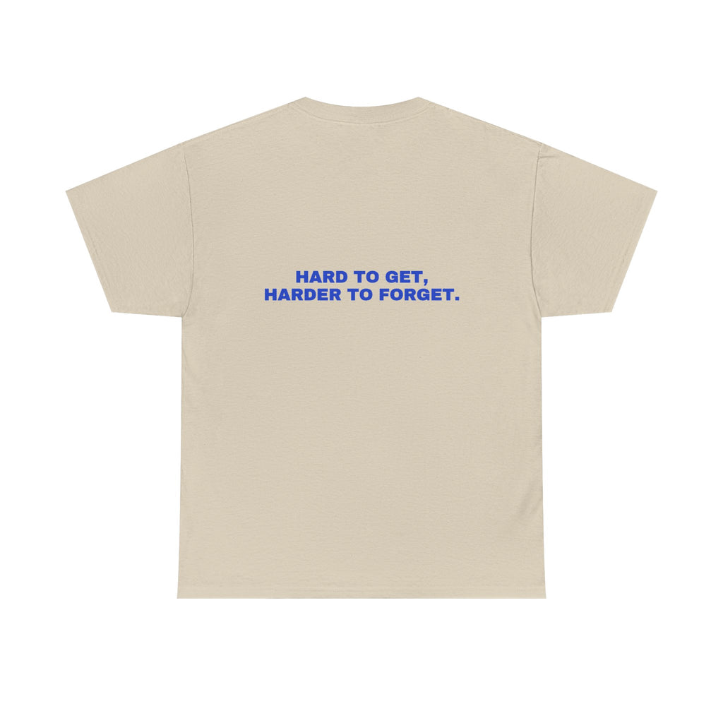 Hard to get, harder to forget. Cobalt print
