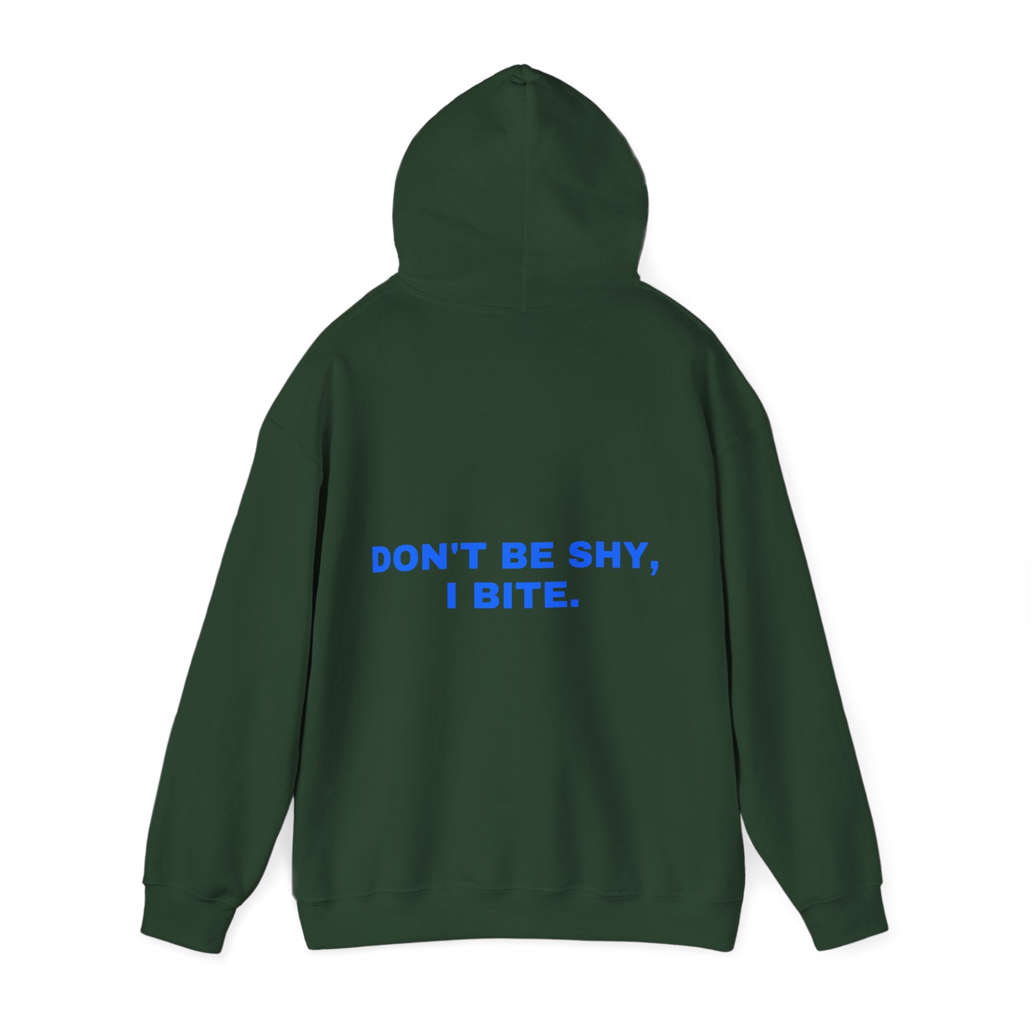 Don't be shy, I bite. Statement Hoodie - Funny Flirty Dating Gift, Gen-Z Read-Receipt Humor | Seen Zoned